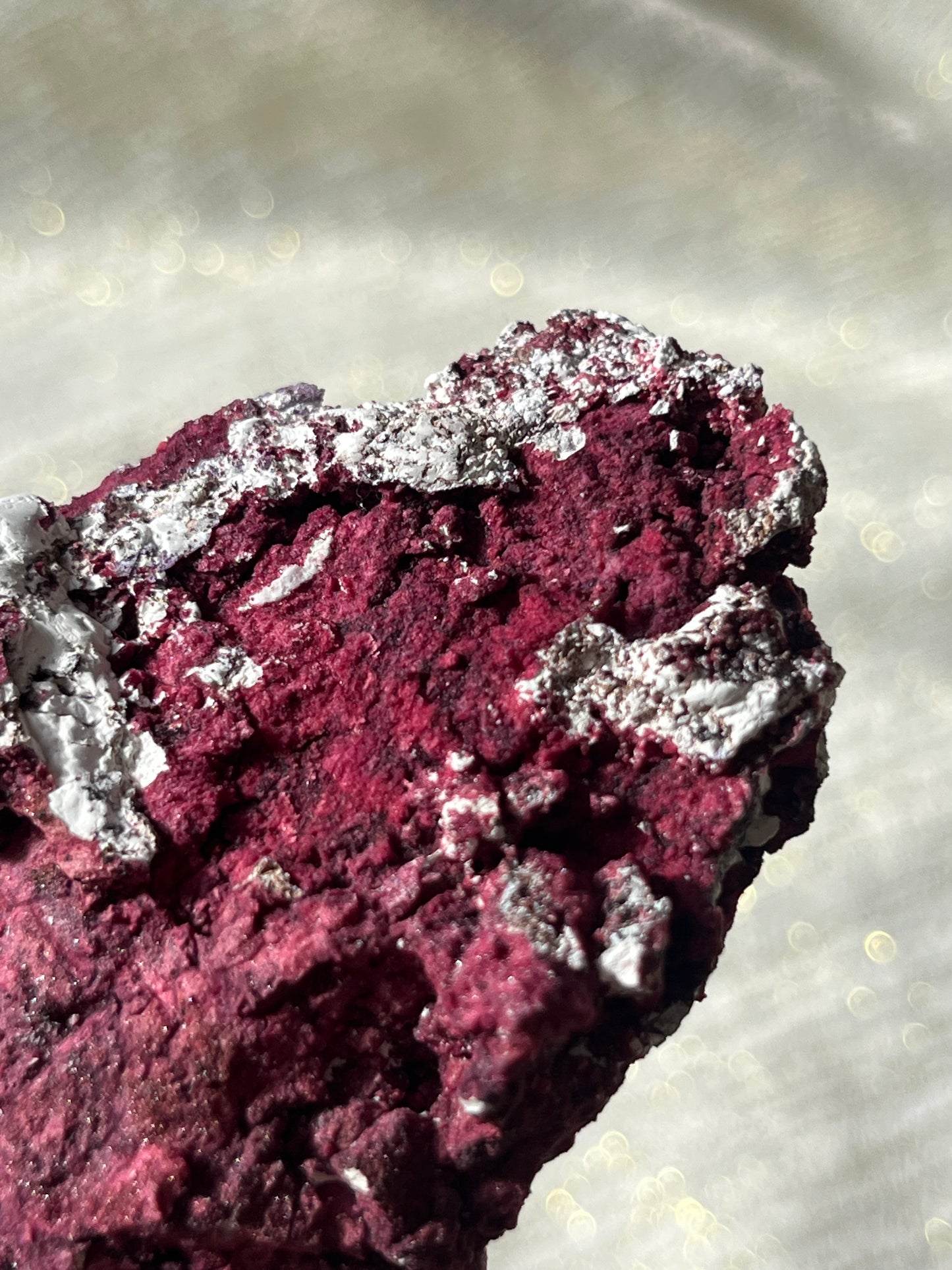 Red Velvet Variscite in Limestone Specimen D