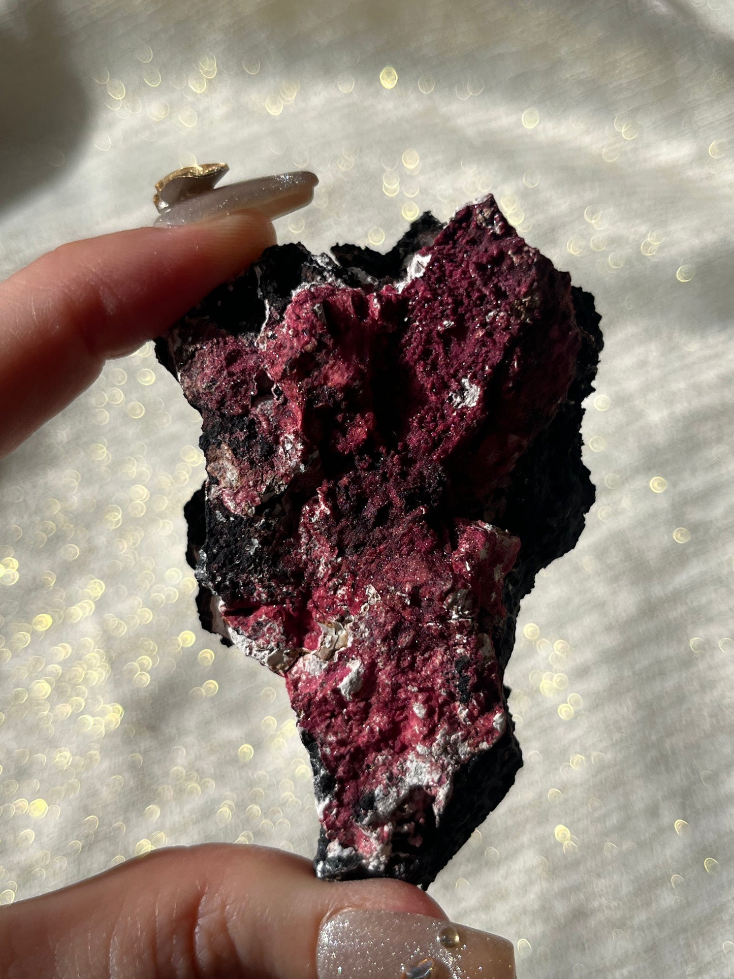 Red Velvet Variscite in Limestone Specimen E