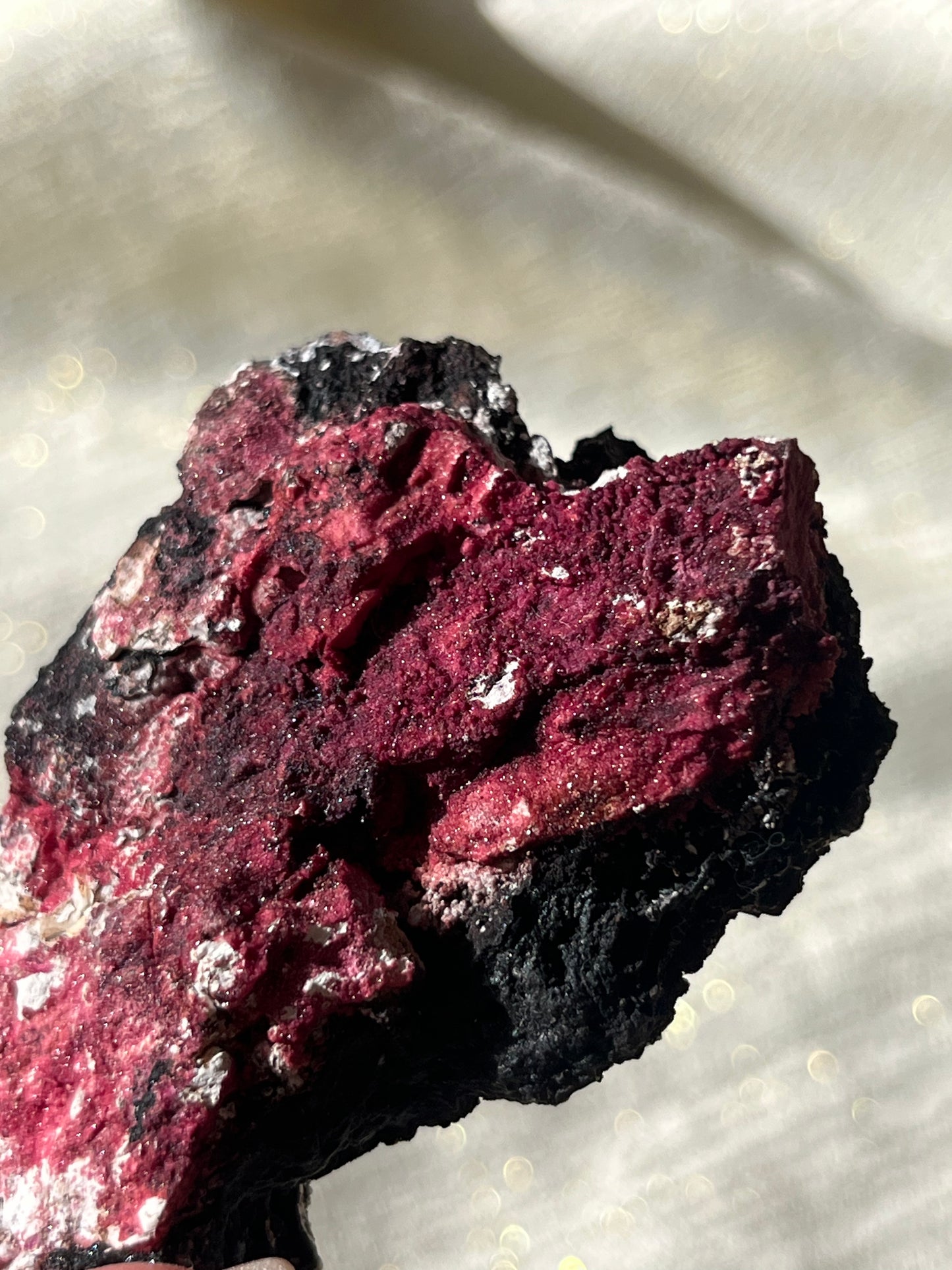 Red Velvet Variscite in Limestone Specimen E