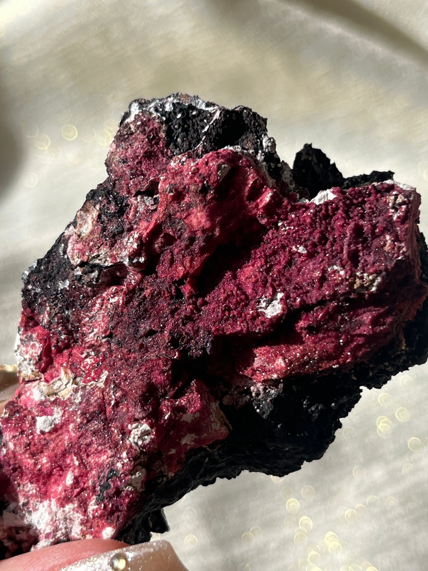 Red Velvet Variscite in Limestone Specimen E