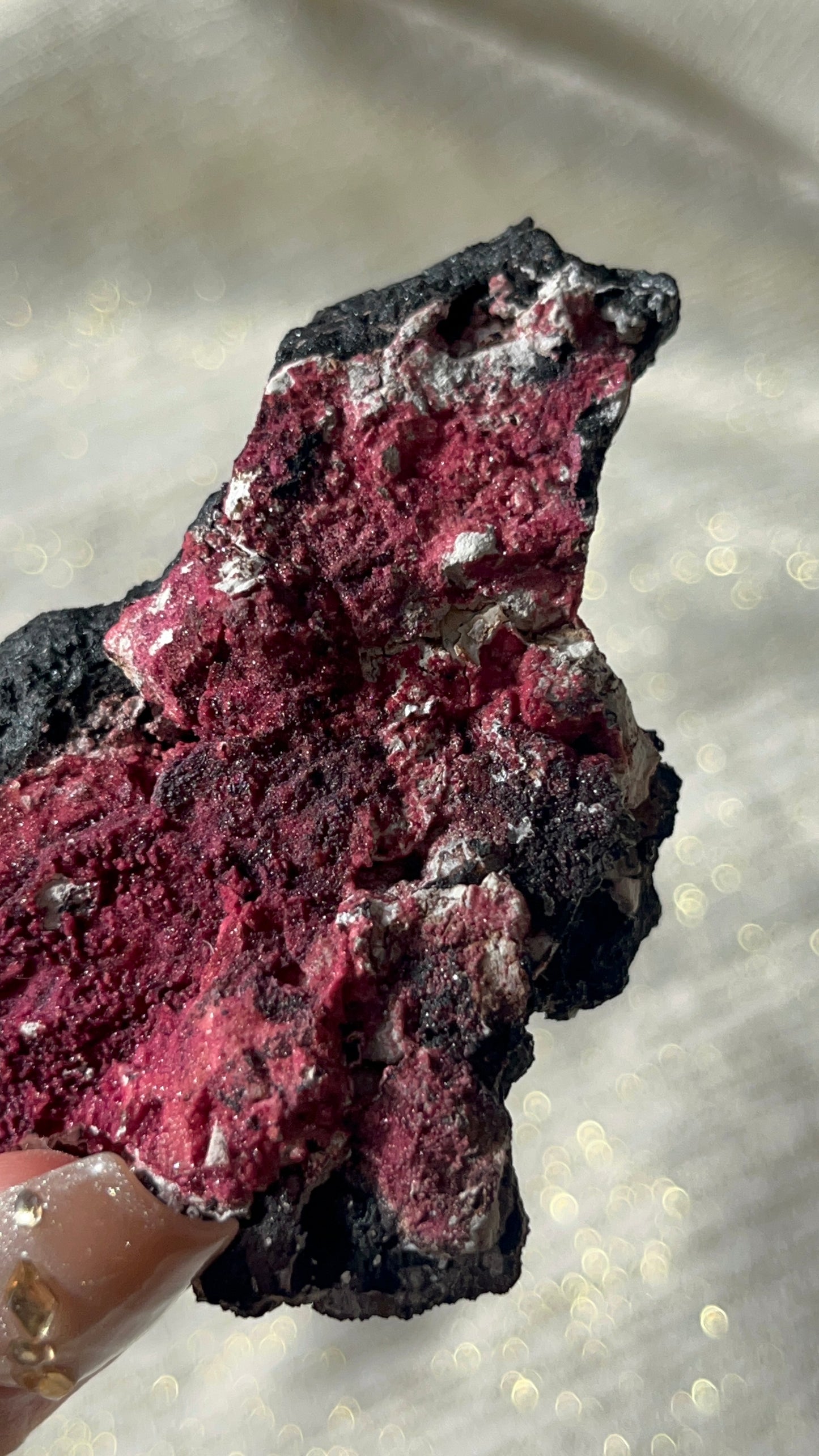 Red Velvet Variscite in Limestone Specimen E