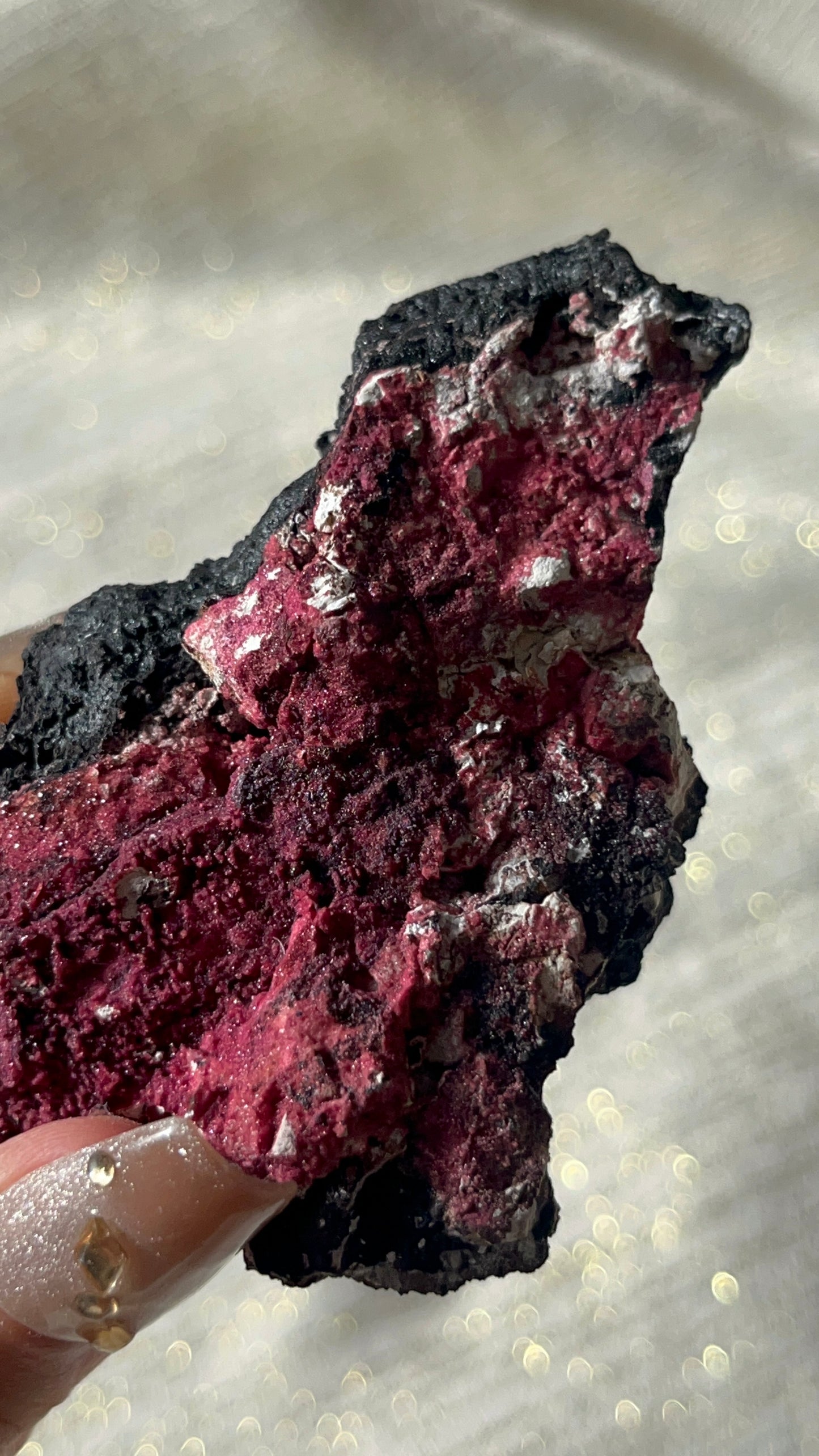 Red Velvet Variscite in Limestone Specimen E