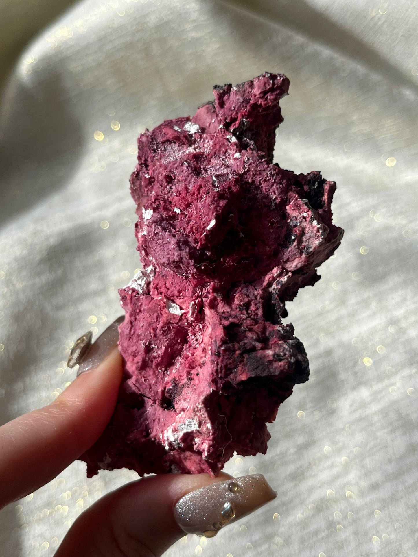 Red Velvet Variscite in Limestone Specimen F