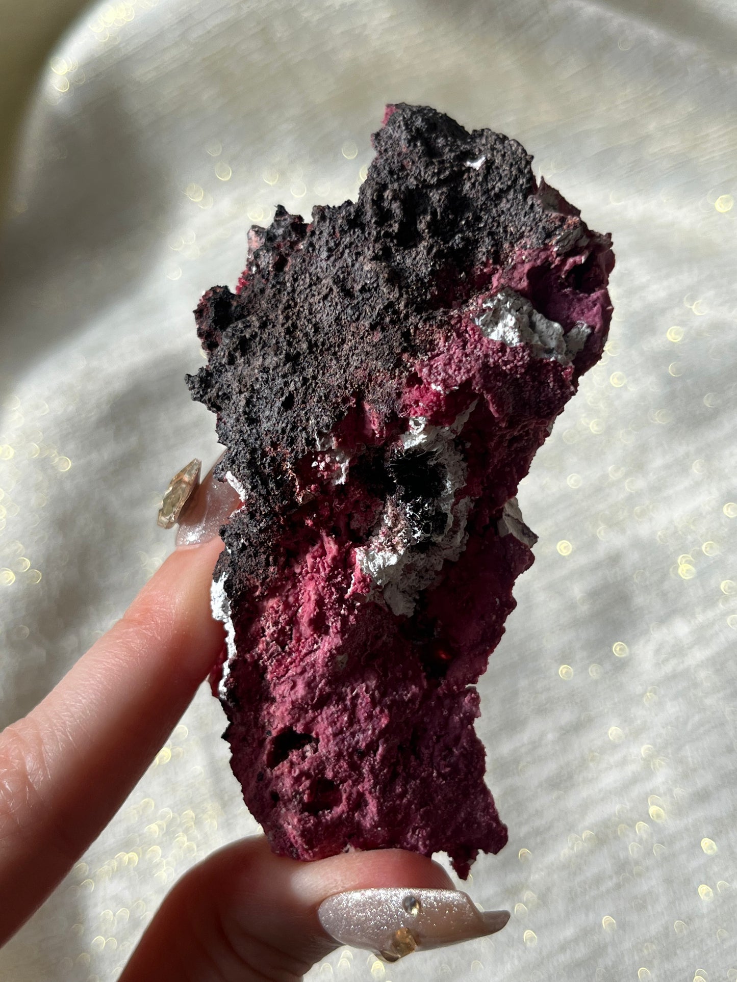 Red Velvet Variscite in Limestone Specimen F