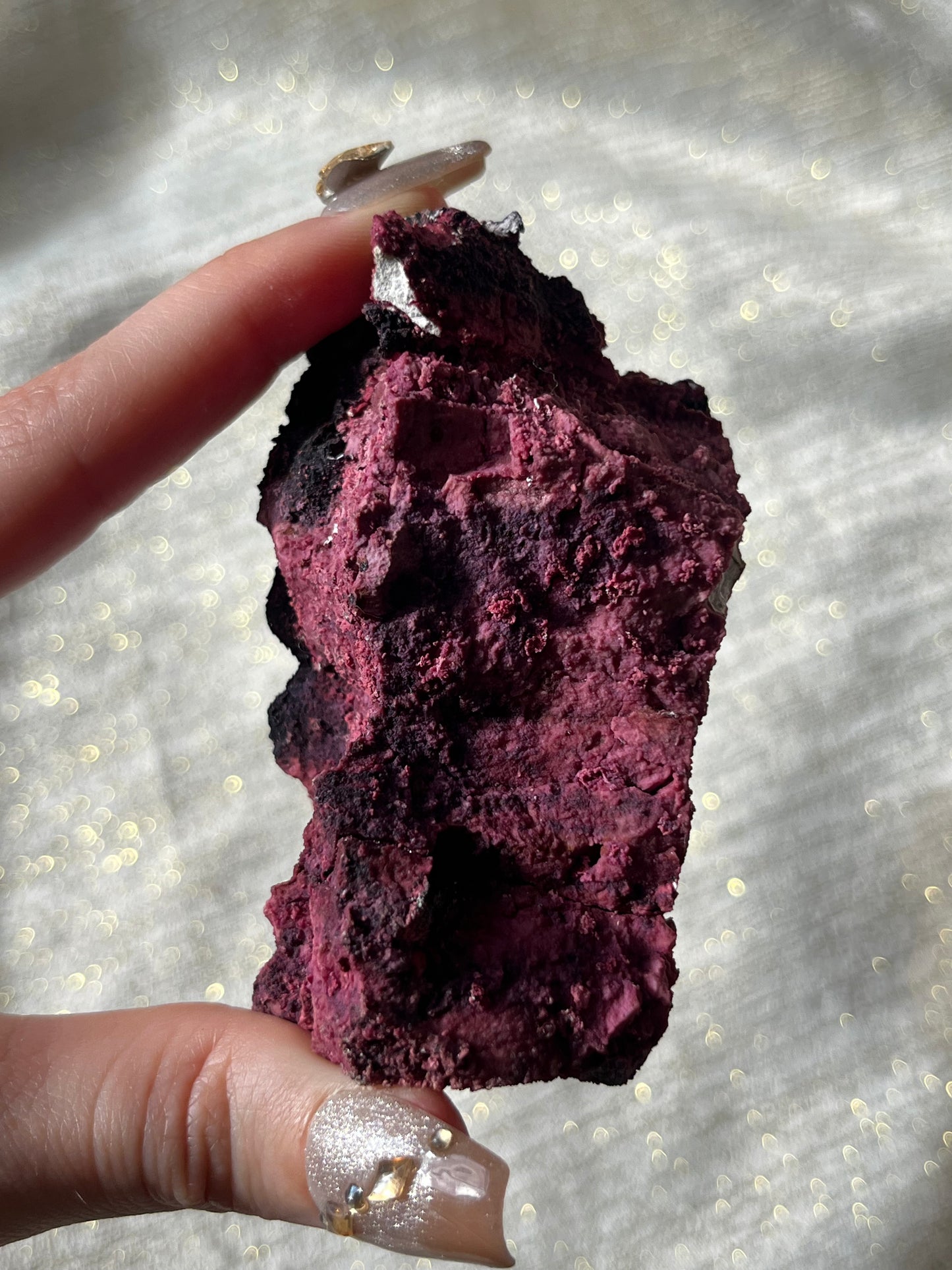 Red Velvet Variscite in Limestone Specimen G