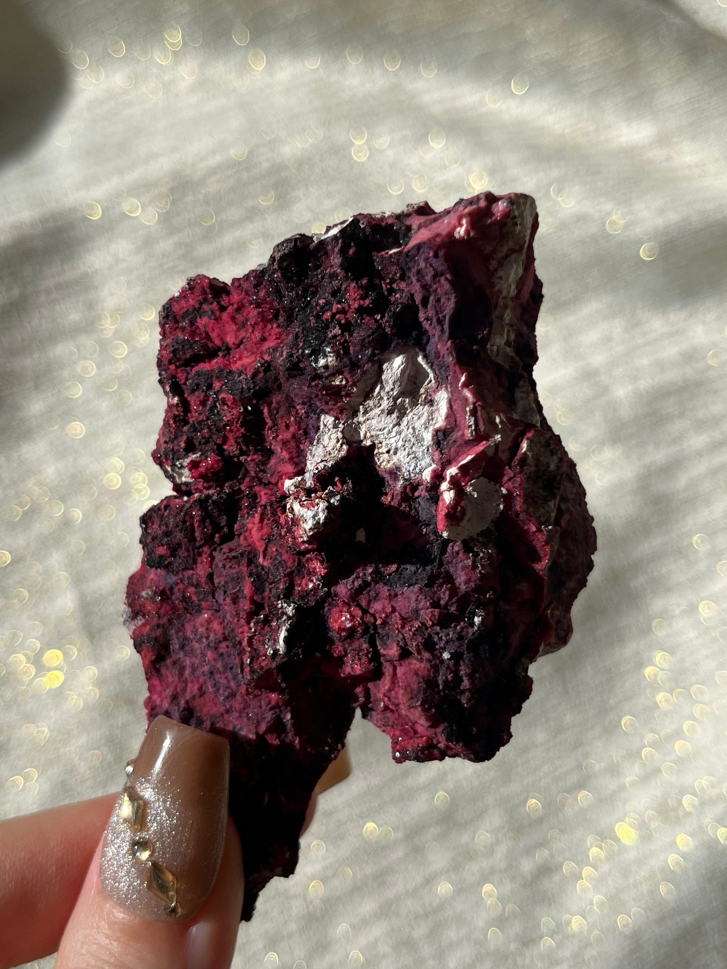 Red Velvet Variscite in Limestone Specimen H