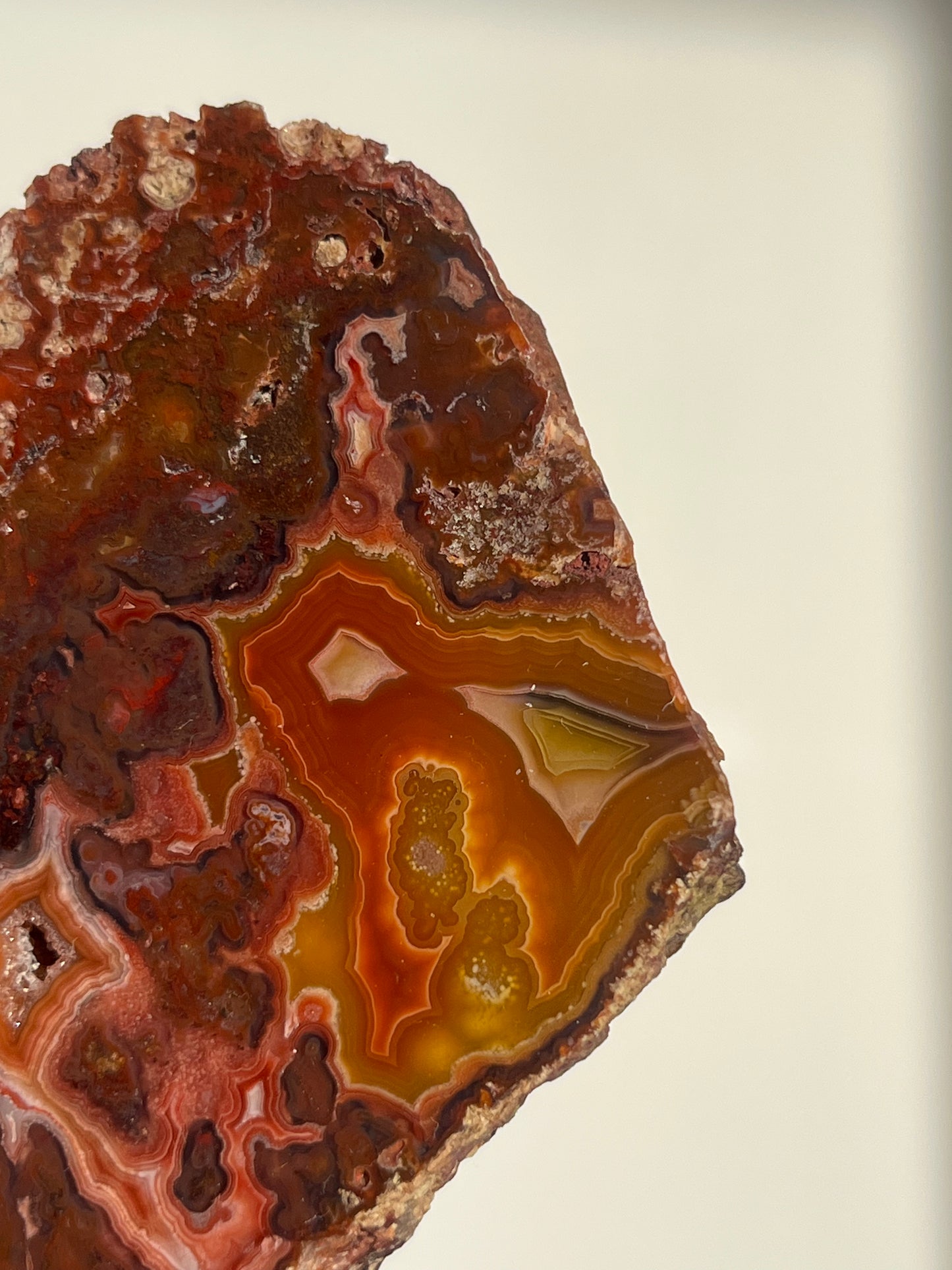 ‘Golden Hearth’ Red-Orange Laguna Agate Slab with Parallax Effect
