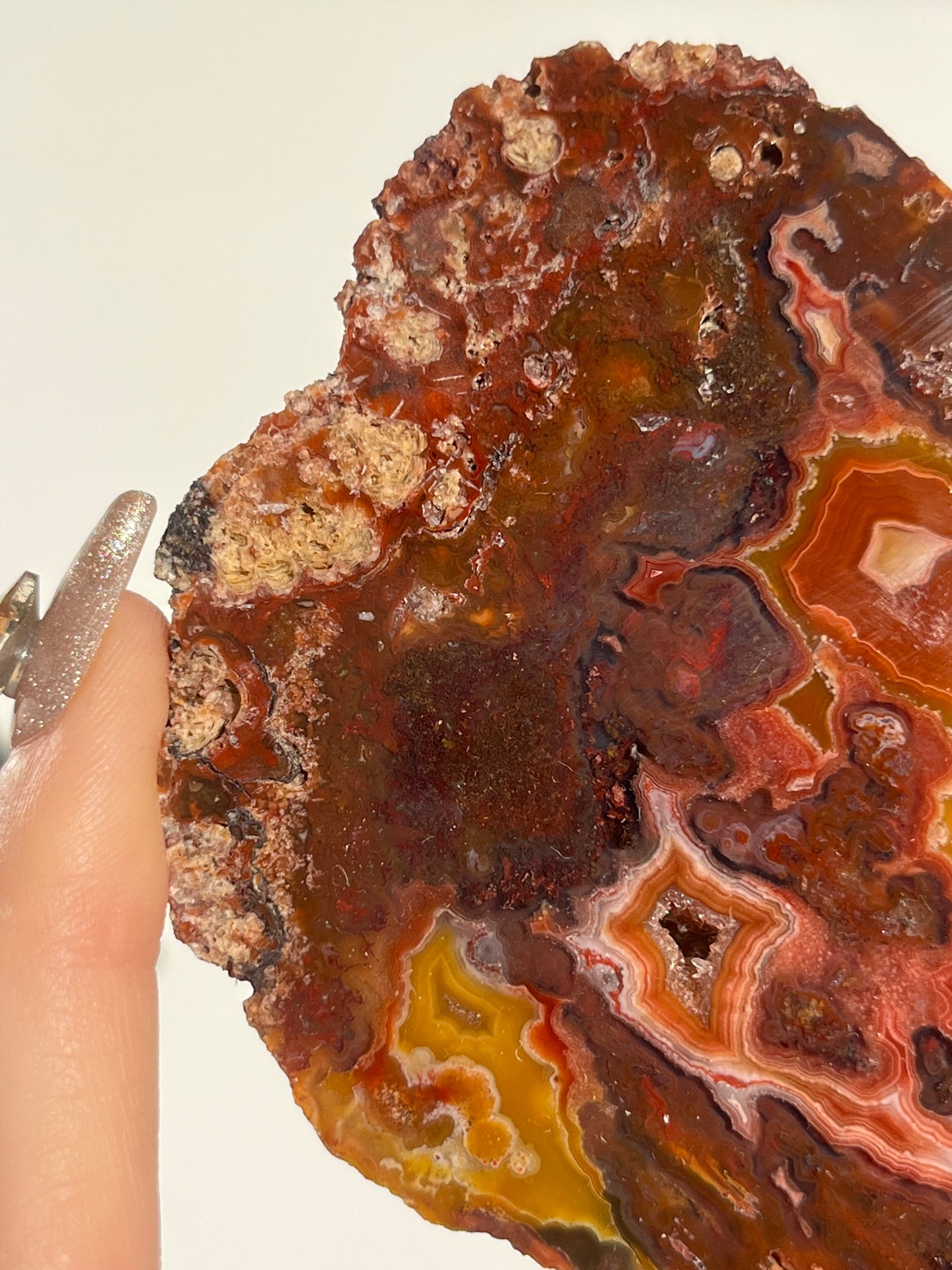 ‘Golden Hearth’ Red-Orange Laguna Agate Slab with Parallax Effect