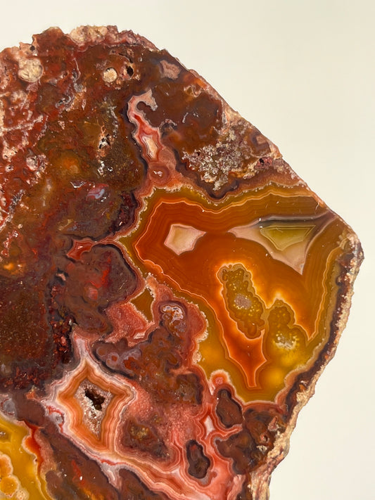 ‘Golden Hearth’ Red-Orange Laguna Agate Slab with Parallax Effect