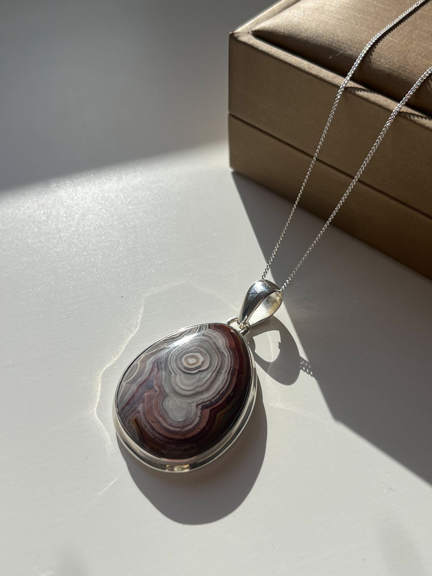 Laguna Lace Agate 925 Sterling Silver Pendant & Necklace C