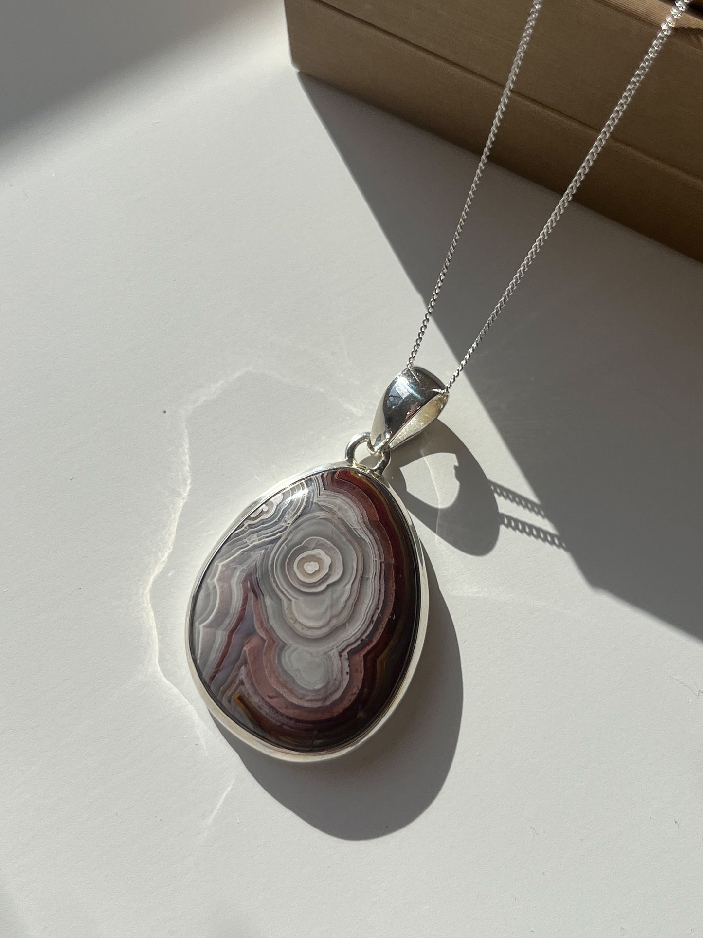 Laguna Lace Agate 925 Sterling Silver Pendant & Necklace C