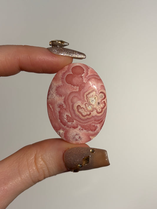 Floral Banded Rhodochrosite Oval Cabochon A
