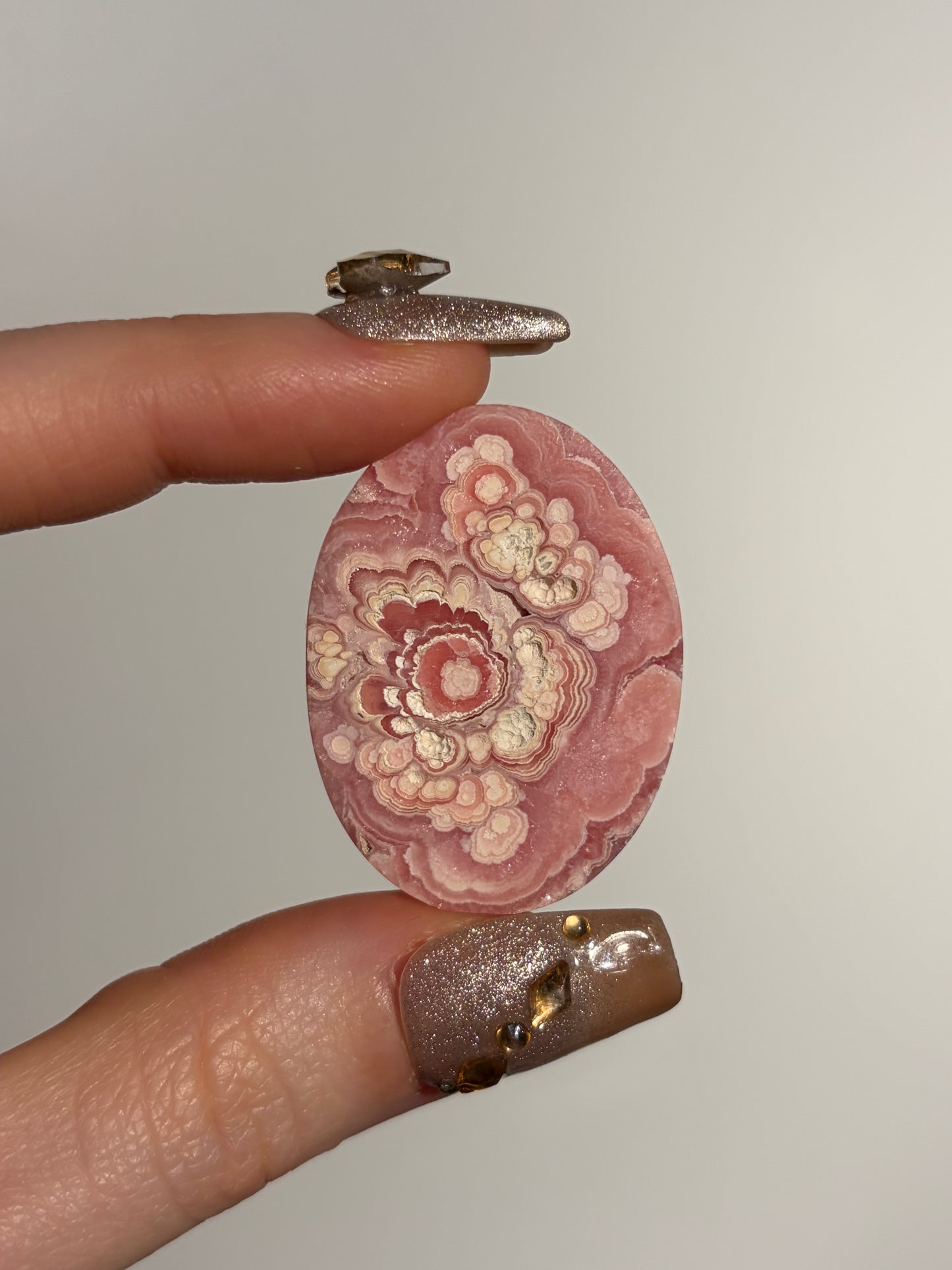 Floral Banded Rhodochrosite Oval Cabochon A