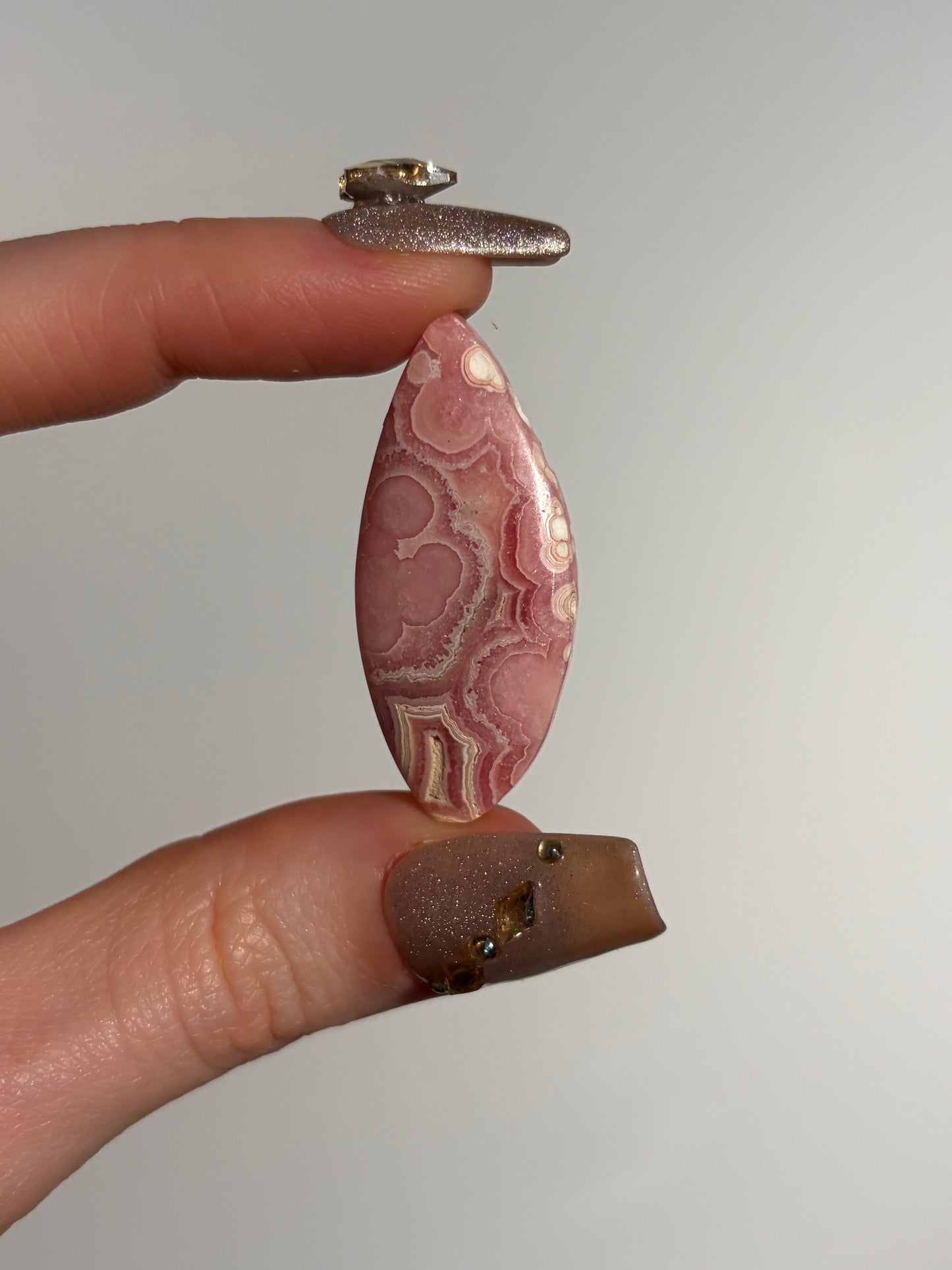 Floral Banded Rhodochrosite Freeform Cabochon E
