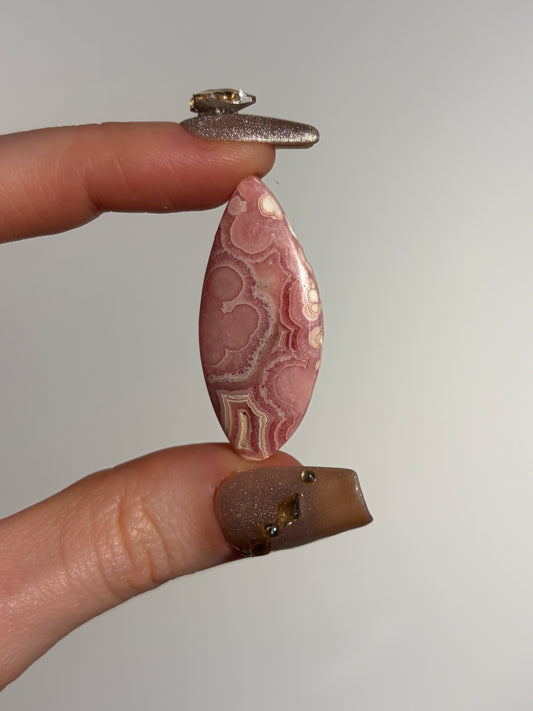 Floral Banded Rhodochrosite Freeform Cabochon E