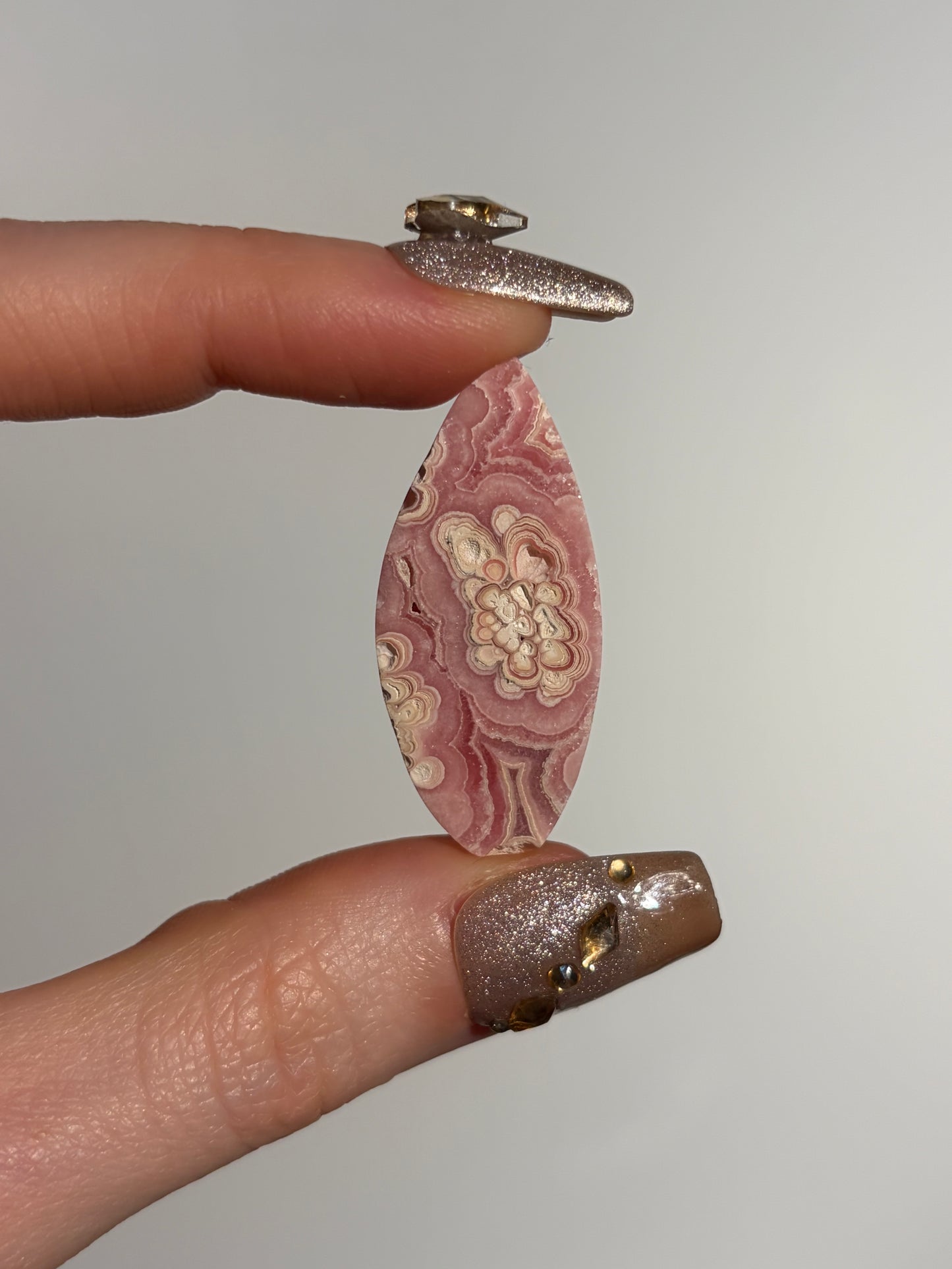 Floral Banded Rhodochrosite Freeform Cabochon E