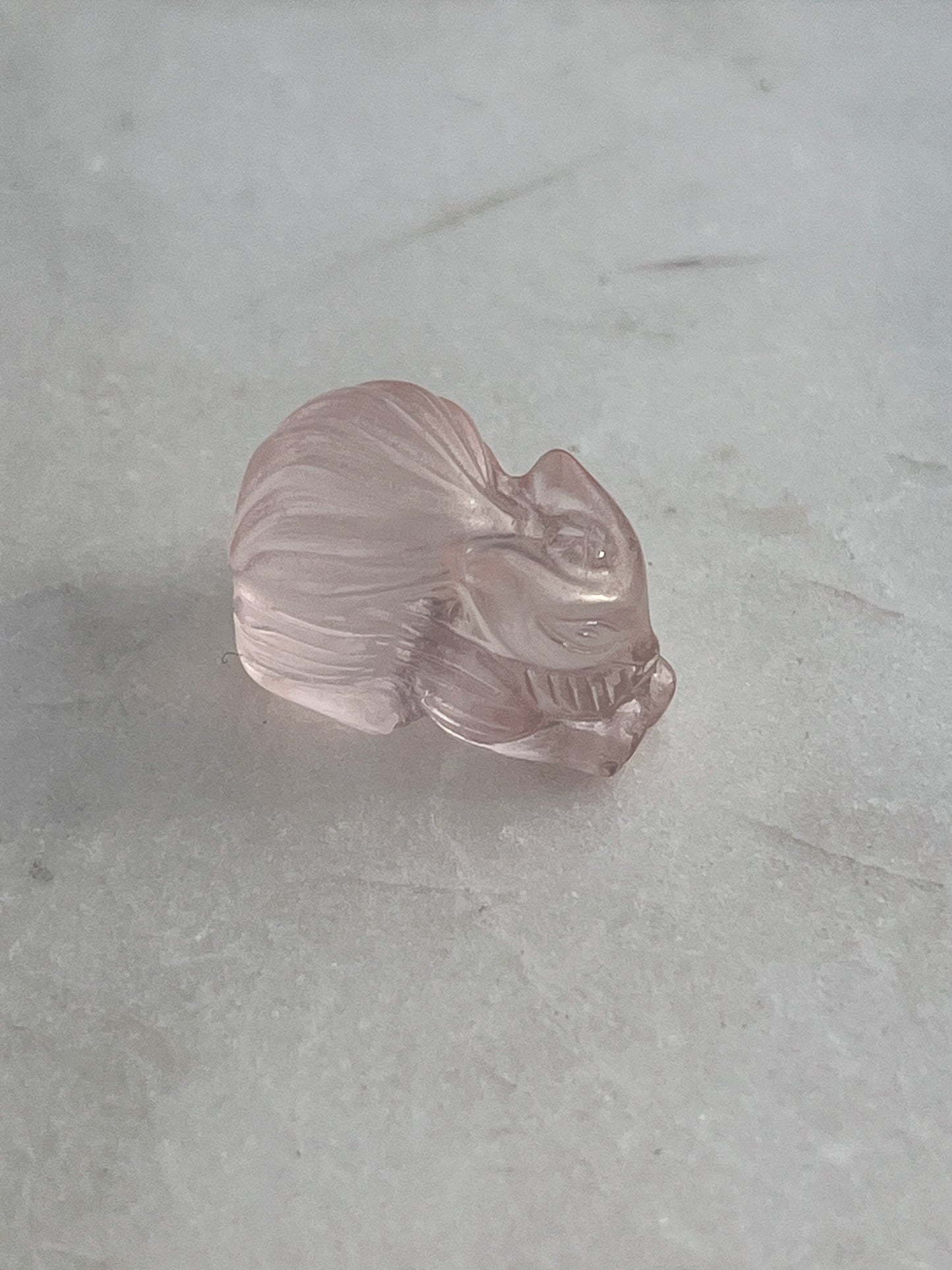 Rose Quartz Nine Tail Fox Carving