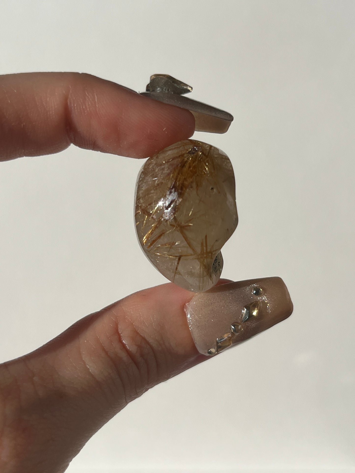 Rutilated Quartz Lens Carving A