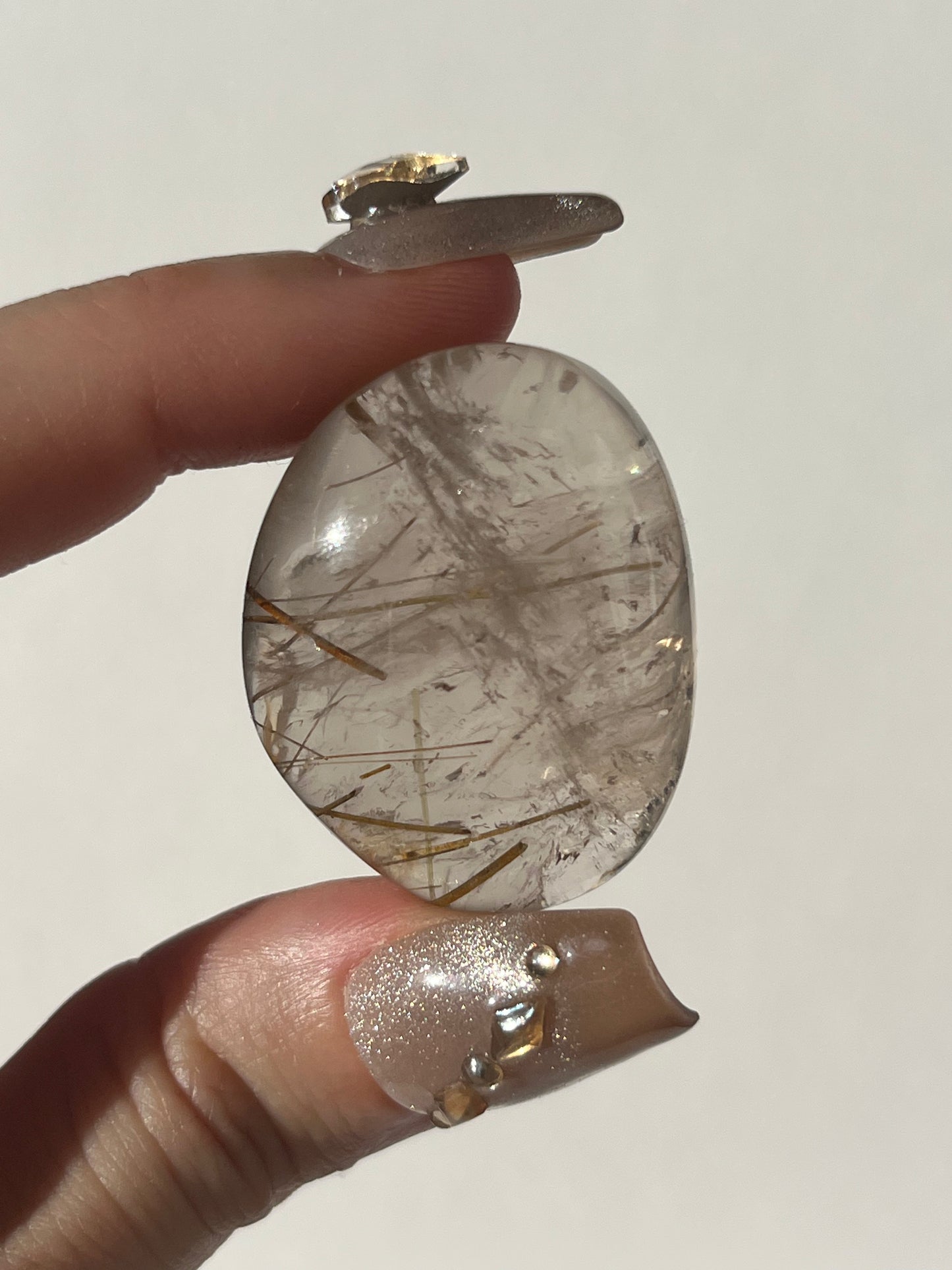 Rutilated Quartz Lens Carving B