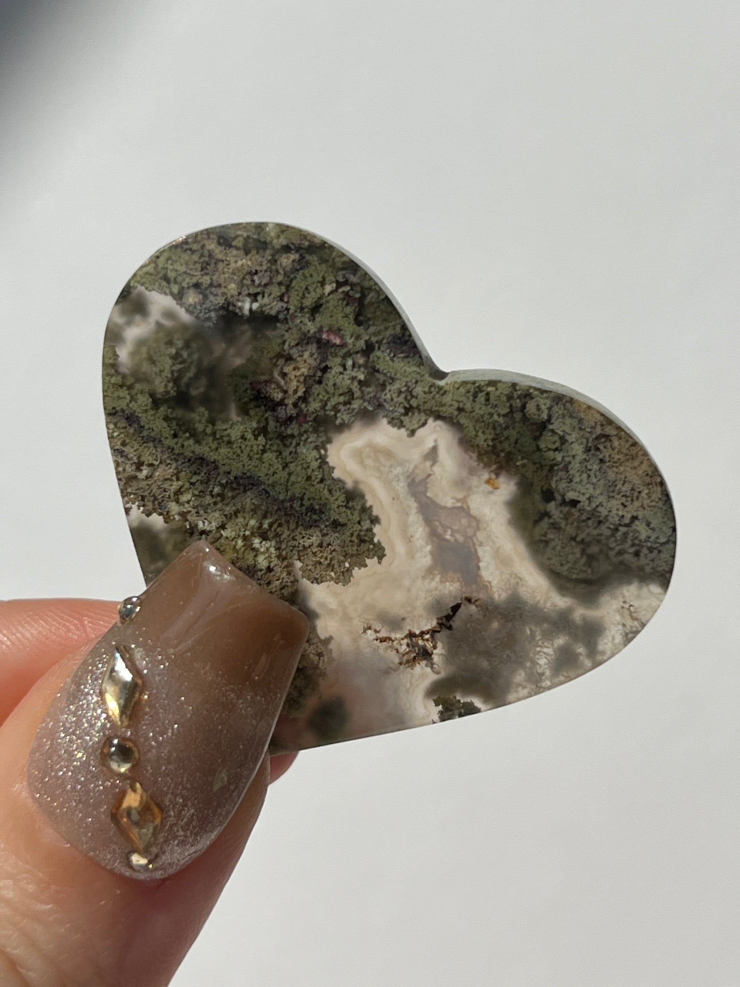 Scenic Moss Agate Heart A