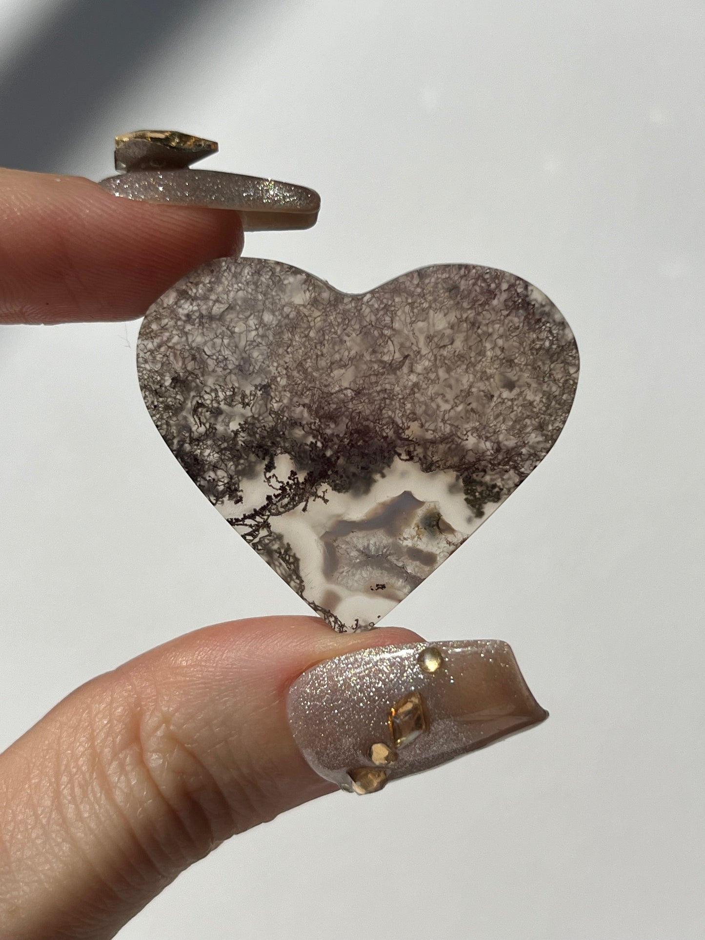 Scenic Moss Agate Heart B