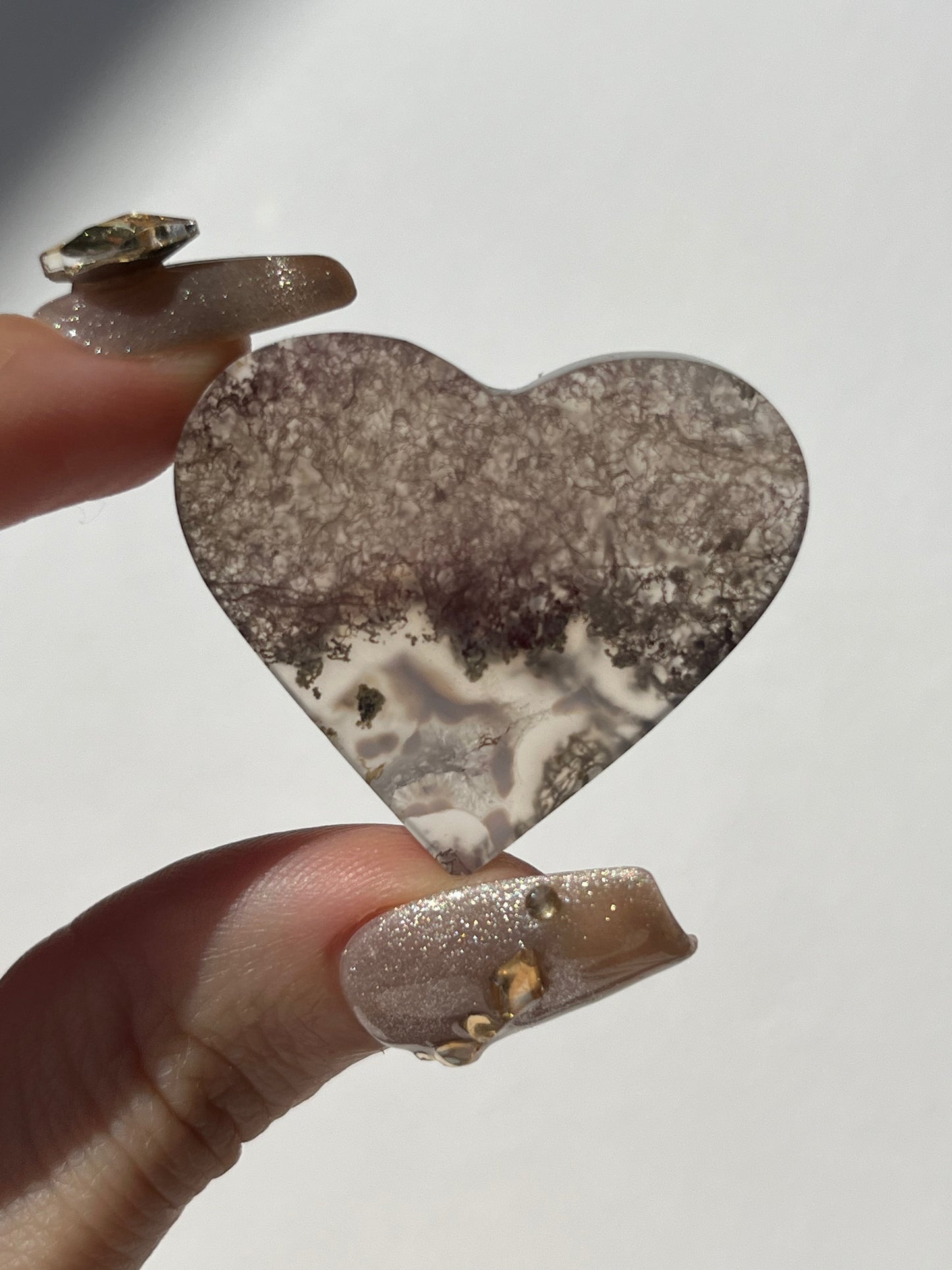Scenic Moss Agate Heart B