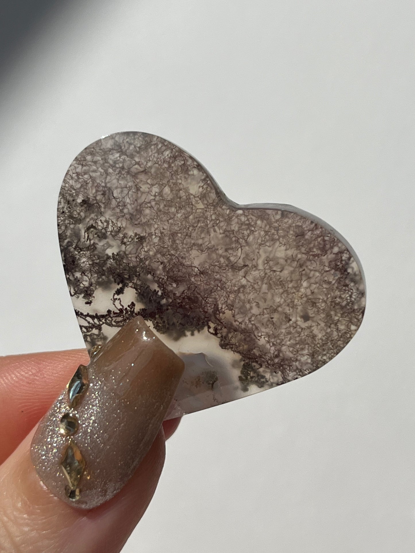 Scenic Moss Agate Heart B