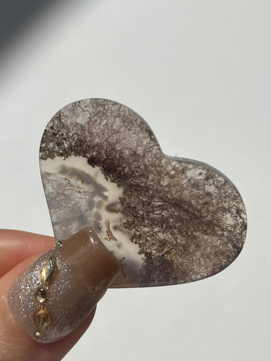 Scenic Moss Agate Heart D