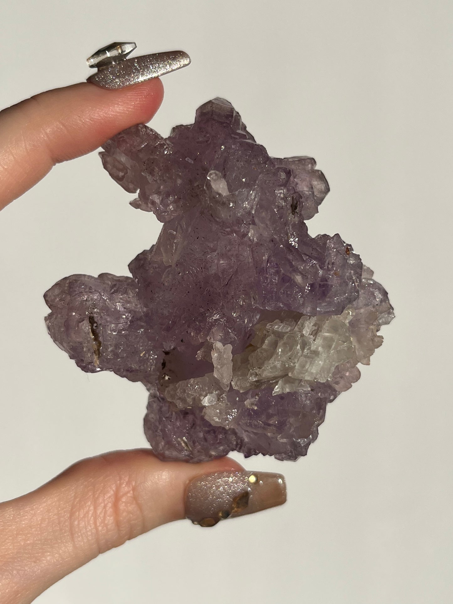 Sceptre Amethyst Flower Formation with Calcite Specimen B
