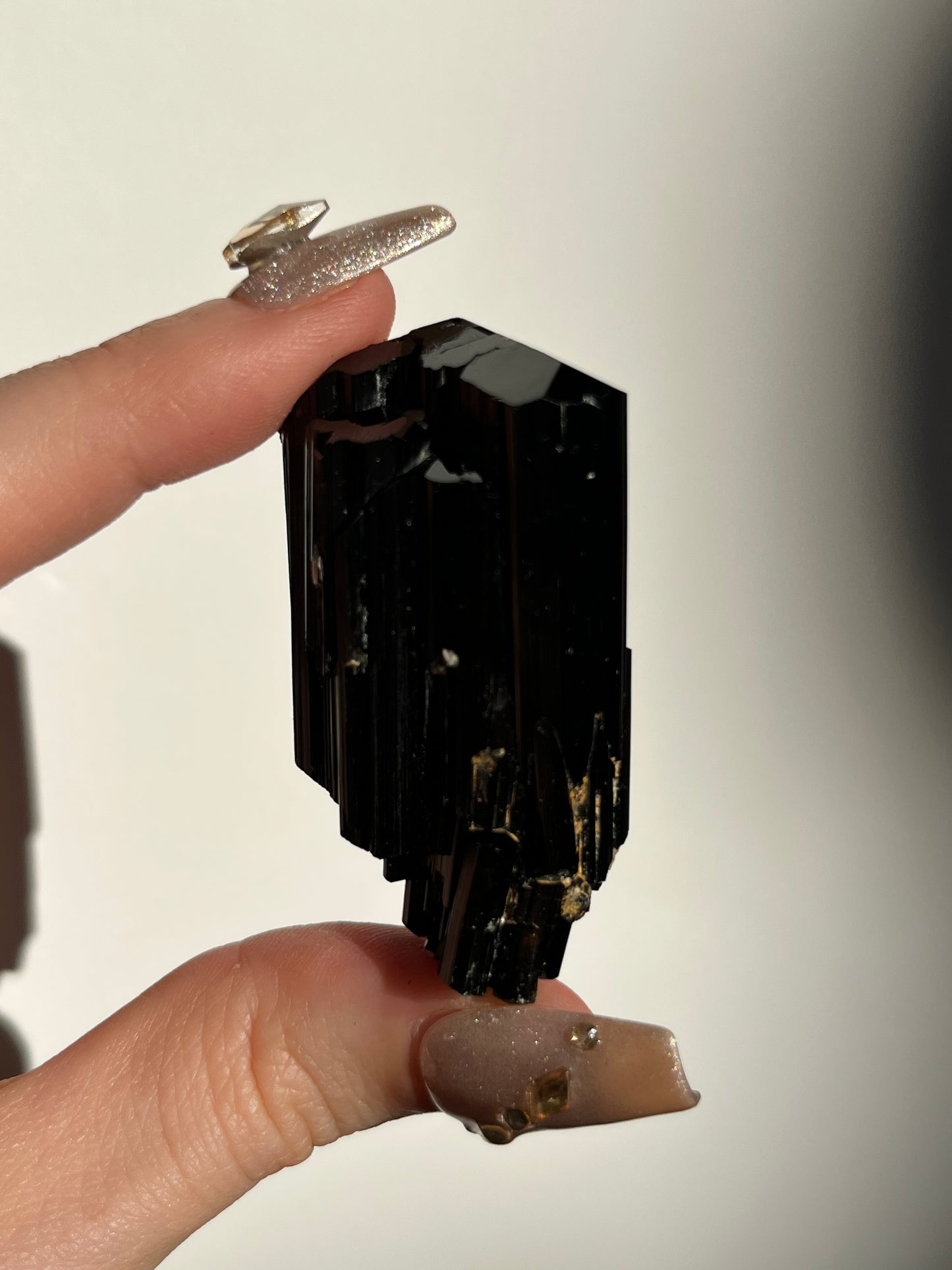 Dravite and Black Schorl Tourmaline with Quartz Specimen A
