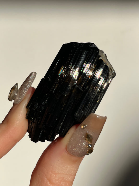 Dravite and Black Schorl Tourmaline with Quartz Specimen A