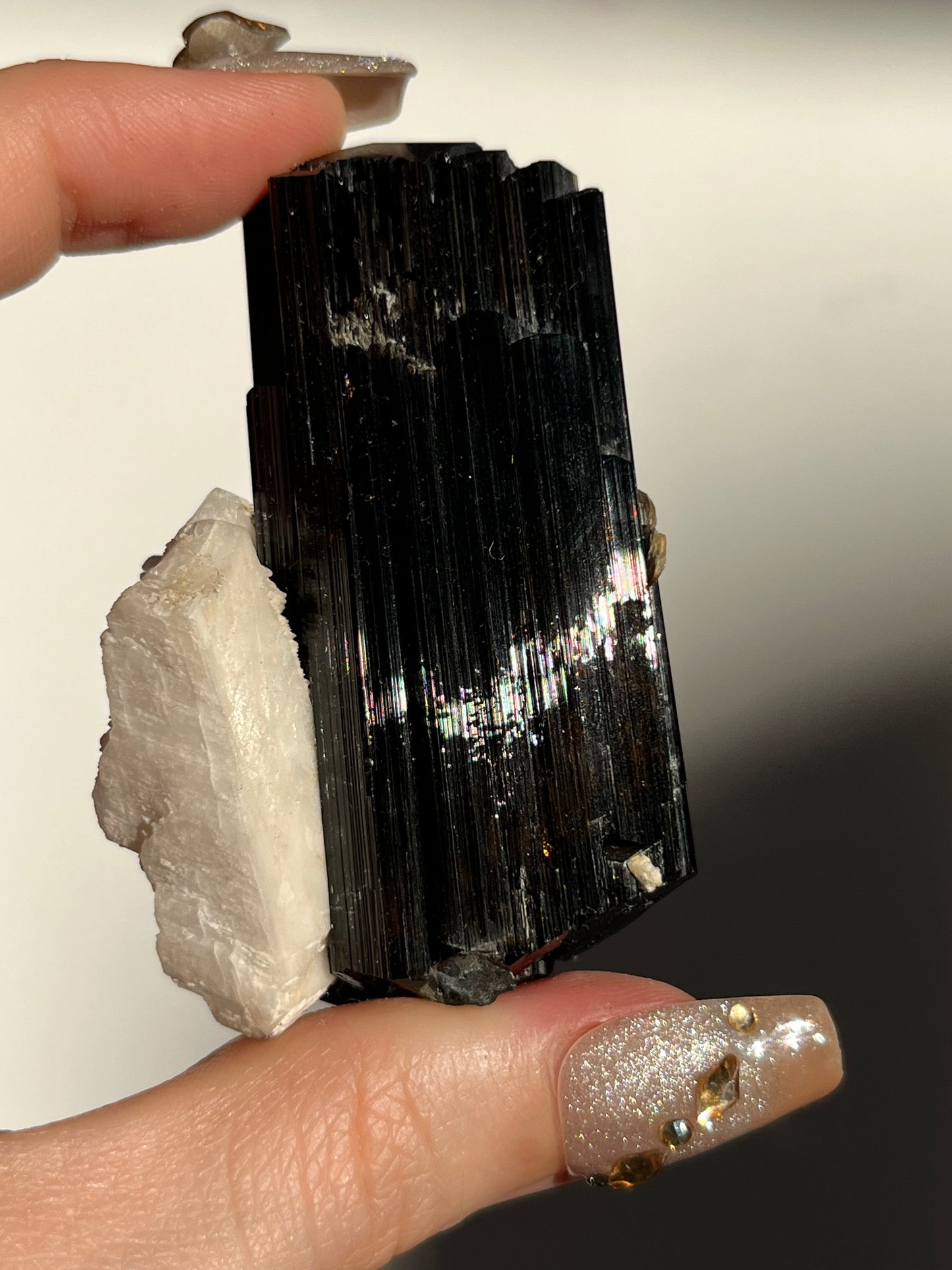 Dravite and Black Schorl Tourmaline with Muscovite and Feldspar Specimen C