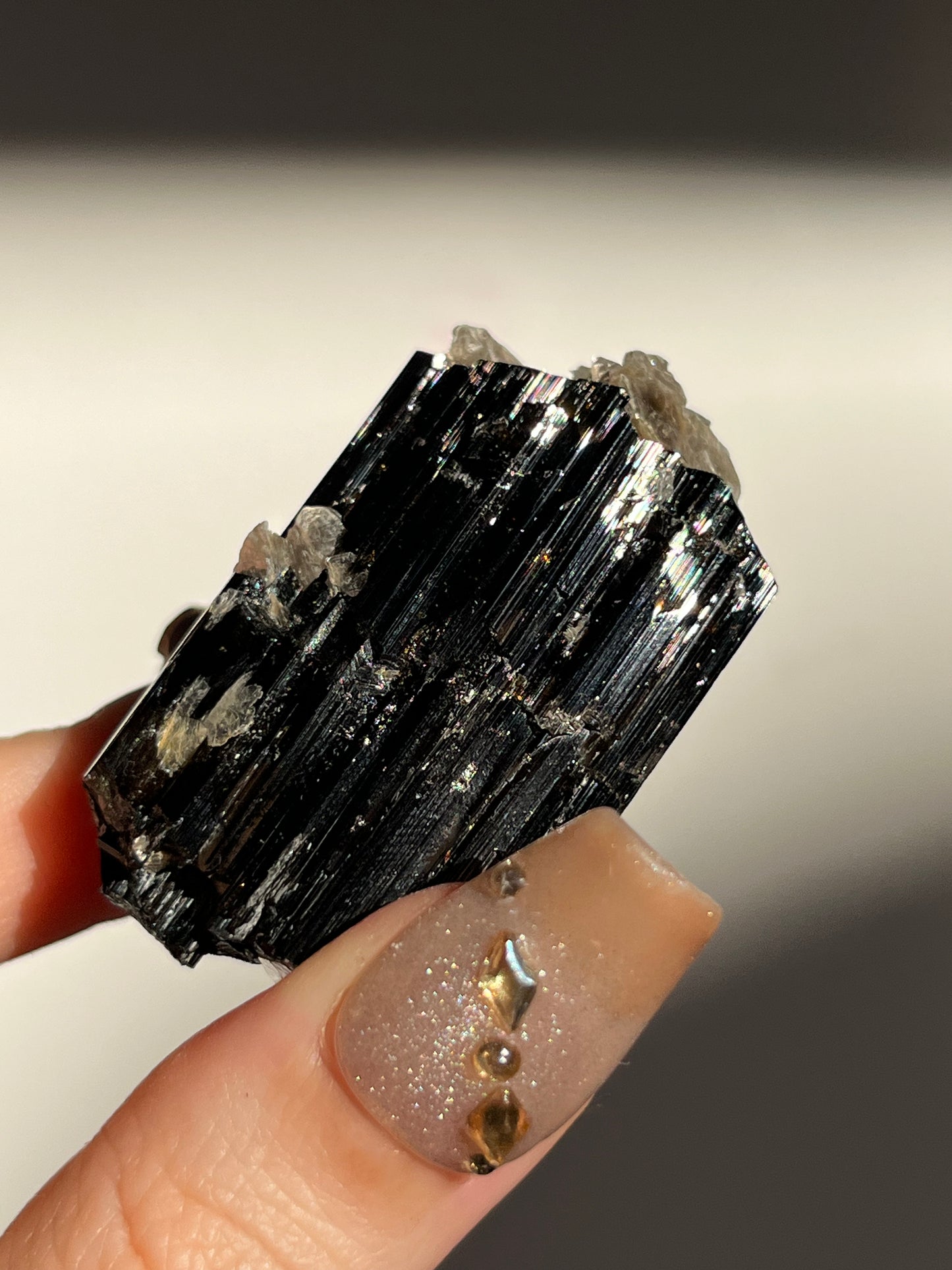 Dravite and Black Schorl Tourmaline with Muscovite Specimen D