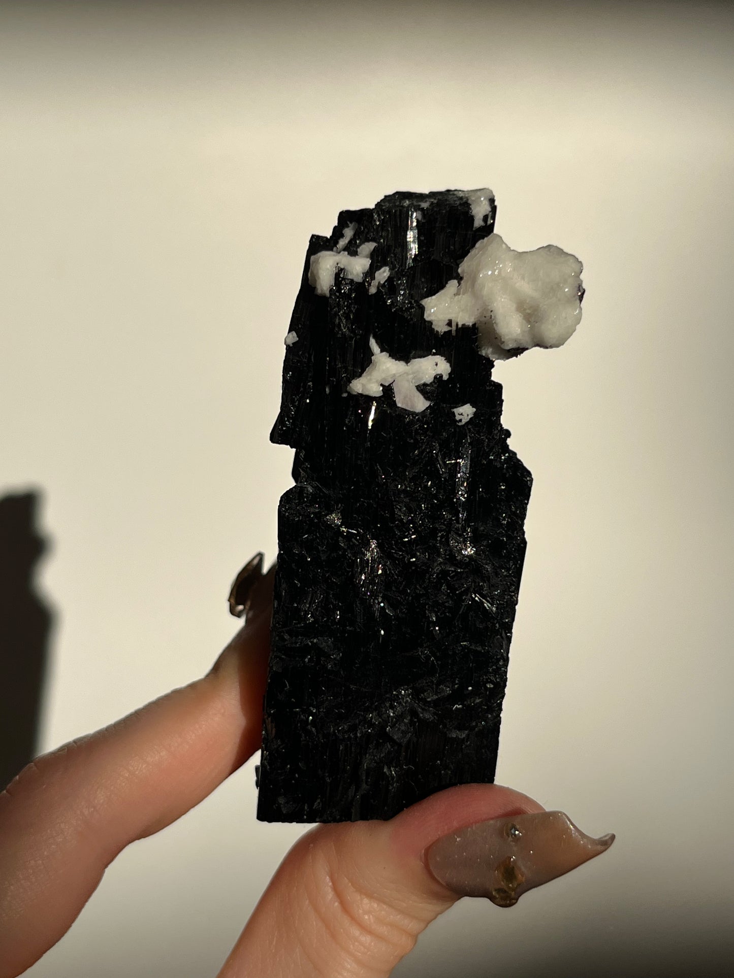 Black Schorl Tourmaline with Feldspar Specimen H