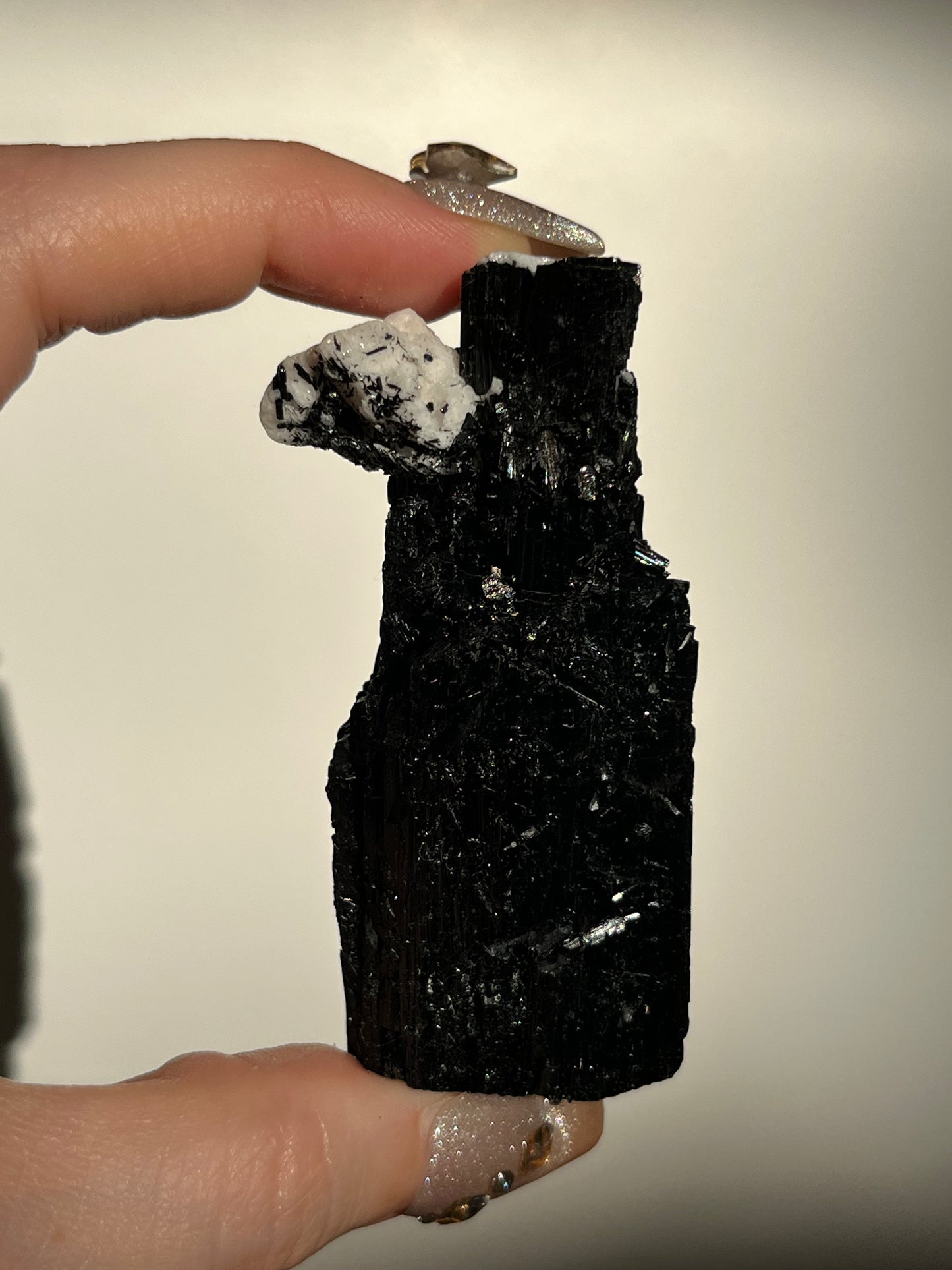 Black Schorl Tourmaline with Feldspar Specimen H