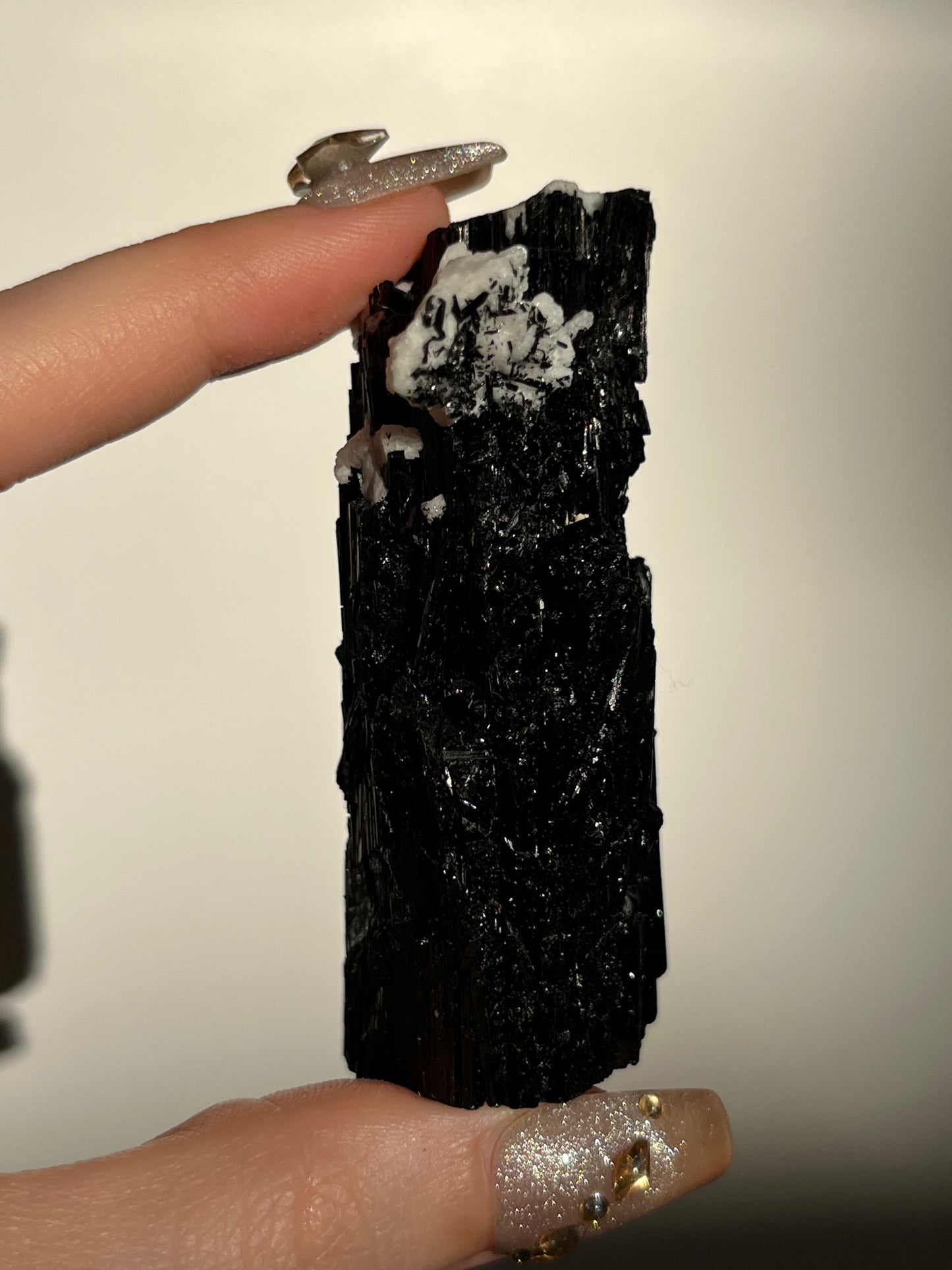 Black Schorl Tourmaline with Feldspar Specimen H