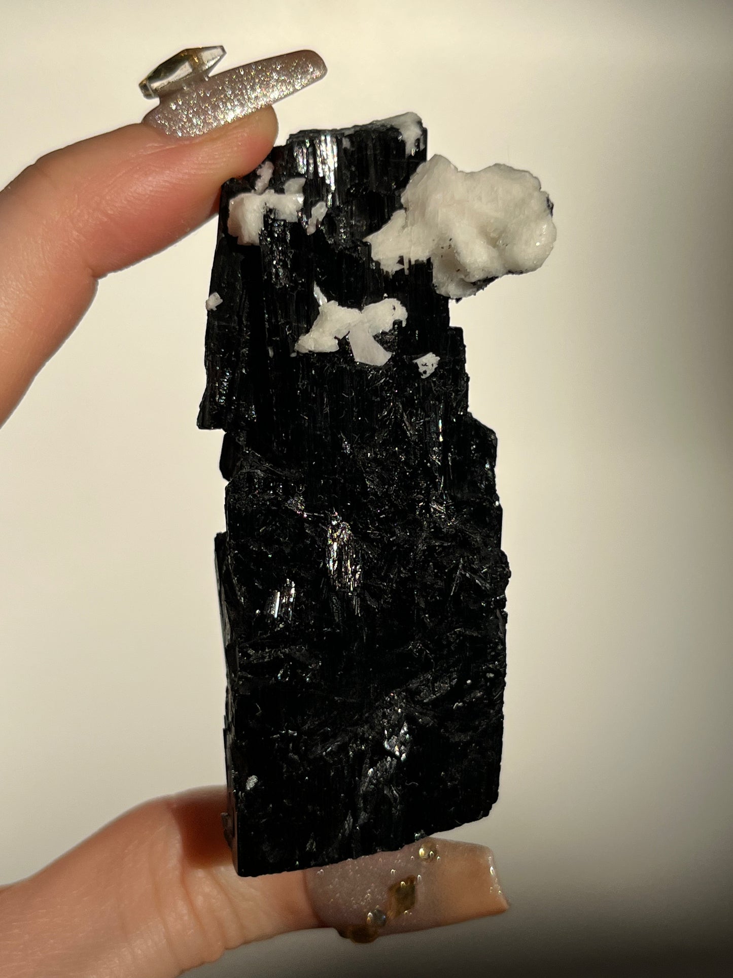 Black Schorl Tourmaline with Feldspar Specimen H