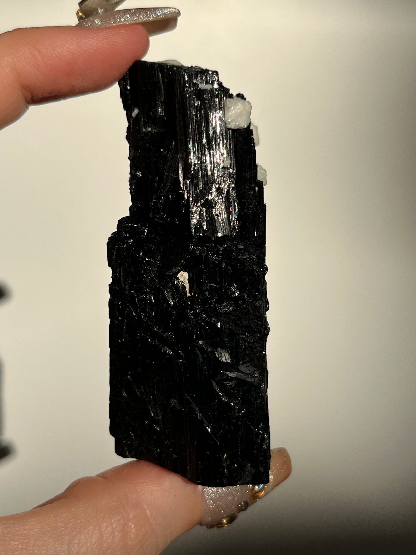 Black Schorl Tourmaline with Feldspar Specimen H