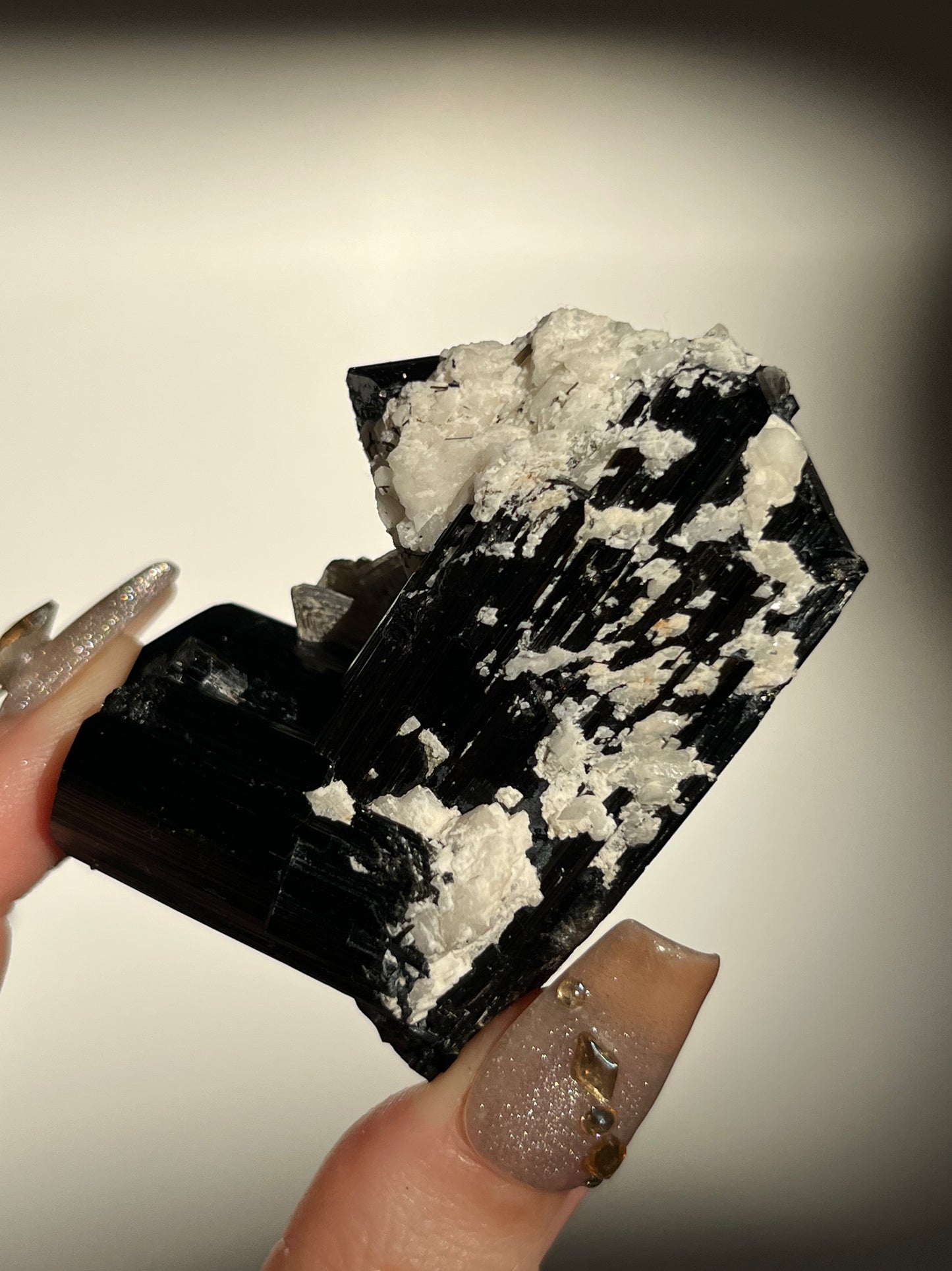 Dravite and Black Schorl Tourmaline with Muscovite and Feldspar Specimen I