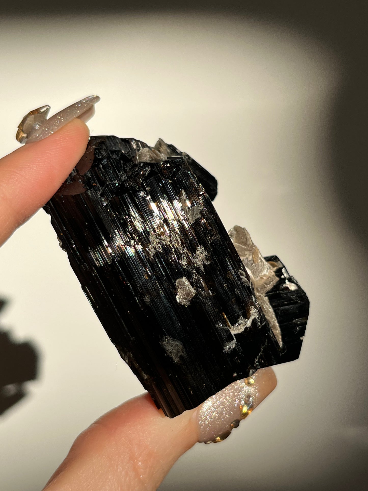 Dravite and Black Schorl Tourmaline with Muscovite and Feldspar Specimen I