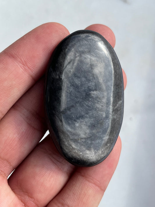 Silver Sheen Obsidian Palmstone