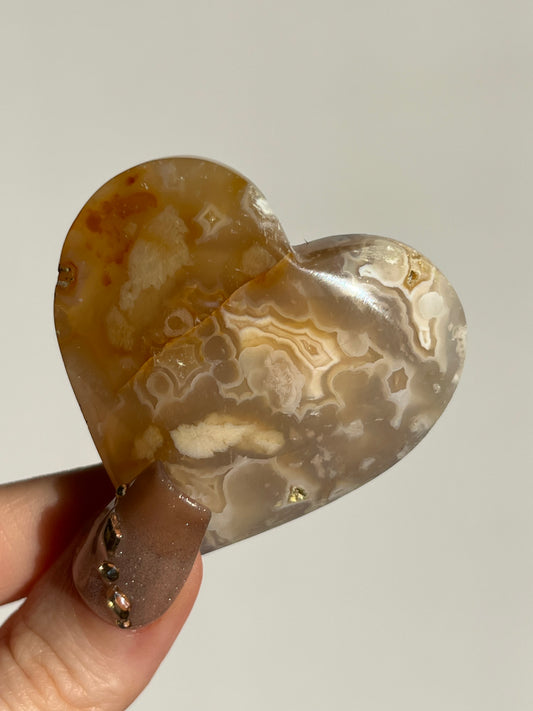 Soleia Agate Heart Carving I