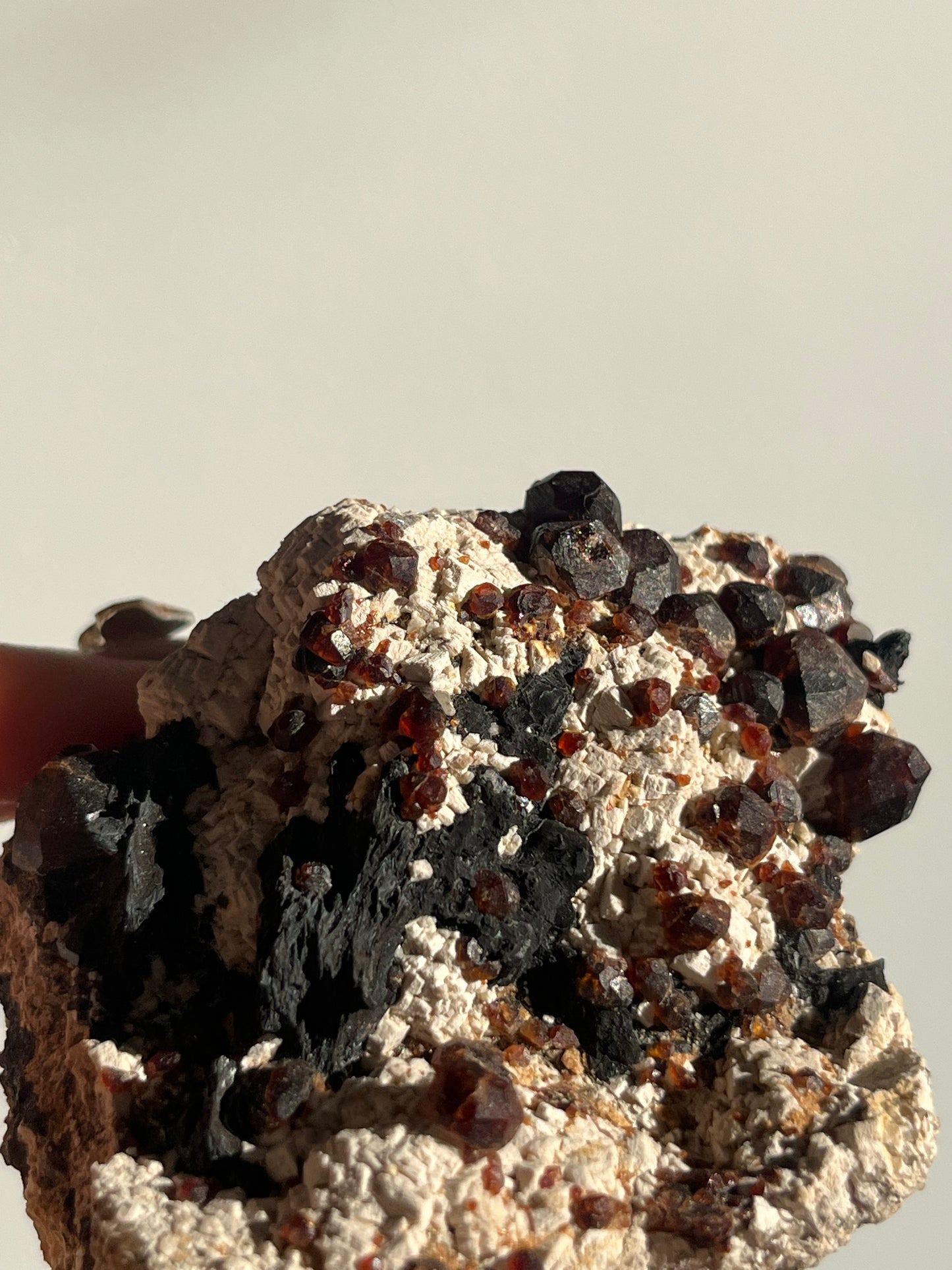 Spessartine Garnet with Metallic Inclusions and Feldspar Specimen B