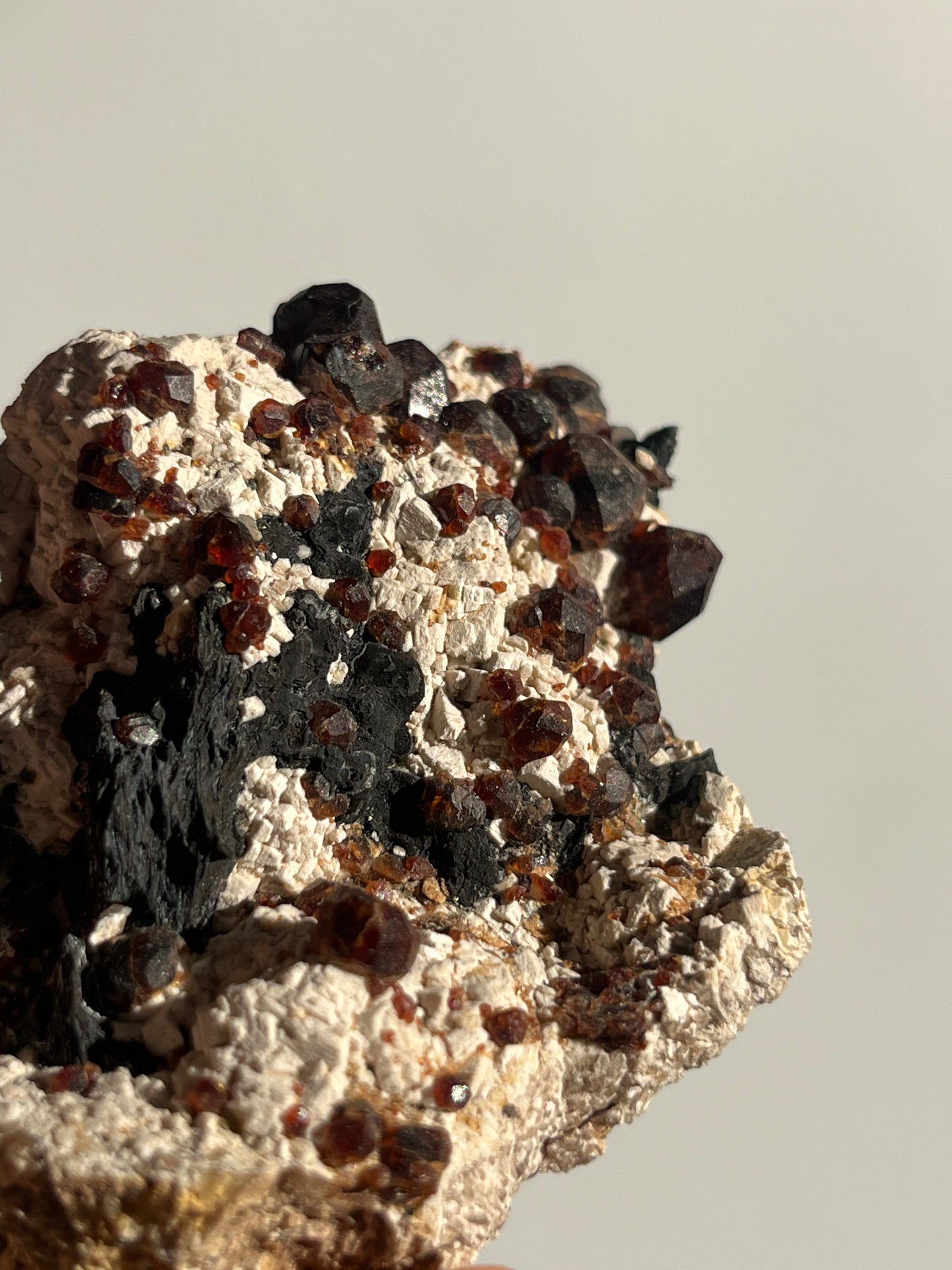 Spessartine Garnet with Metallic Inclusions and Feldspar Specimen B