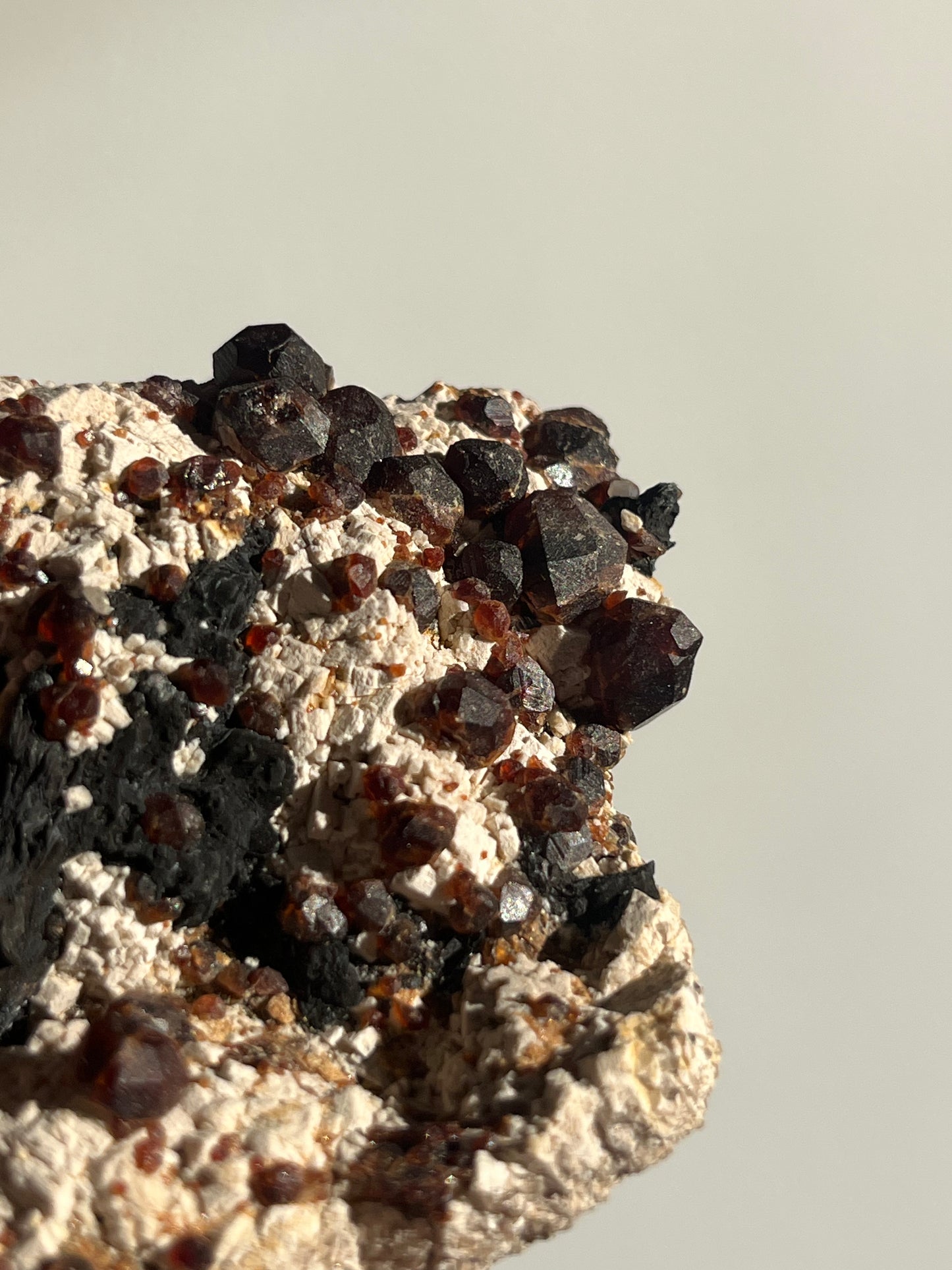 Spessartine Garnet with Metallic Inclusions and Feldspar Specimen B