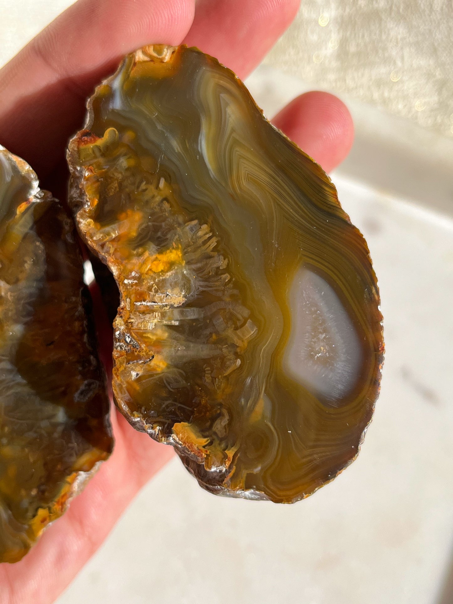 Sagenitic Sumatran River Agate Pair #M