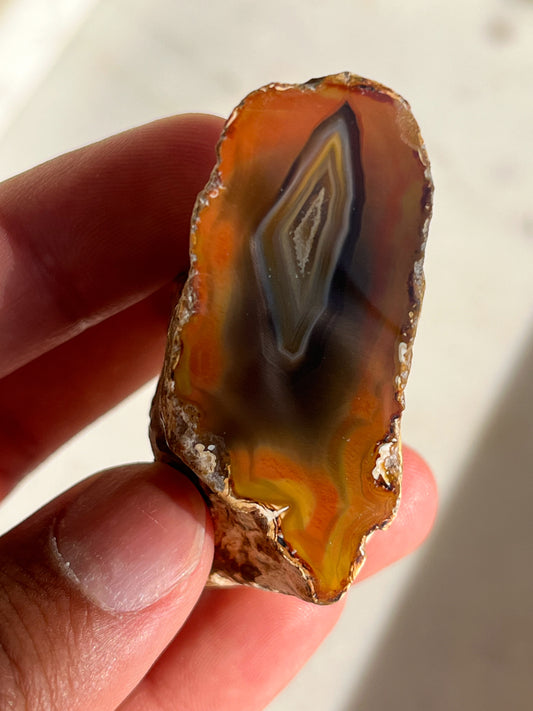 ‘Magma’ Sumatran River Agate Pair #C