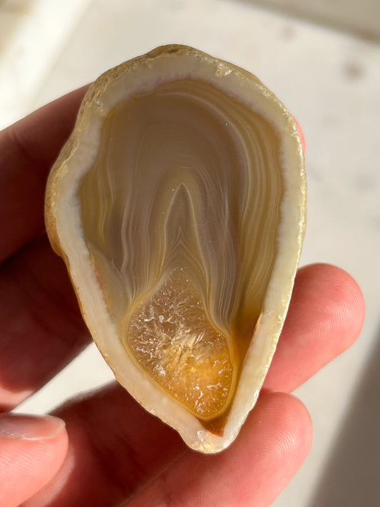 Warm Pastel Sumatran River Agate Pair #A