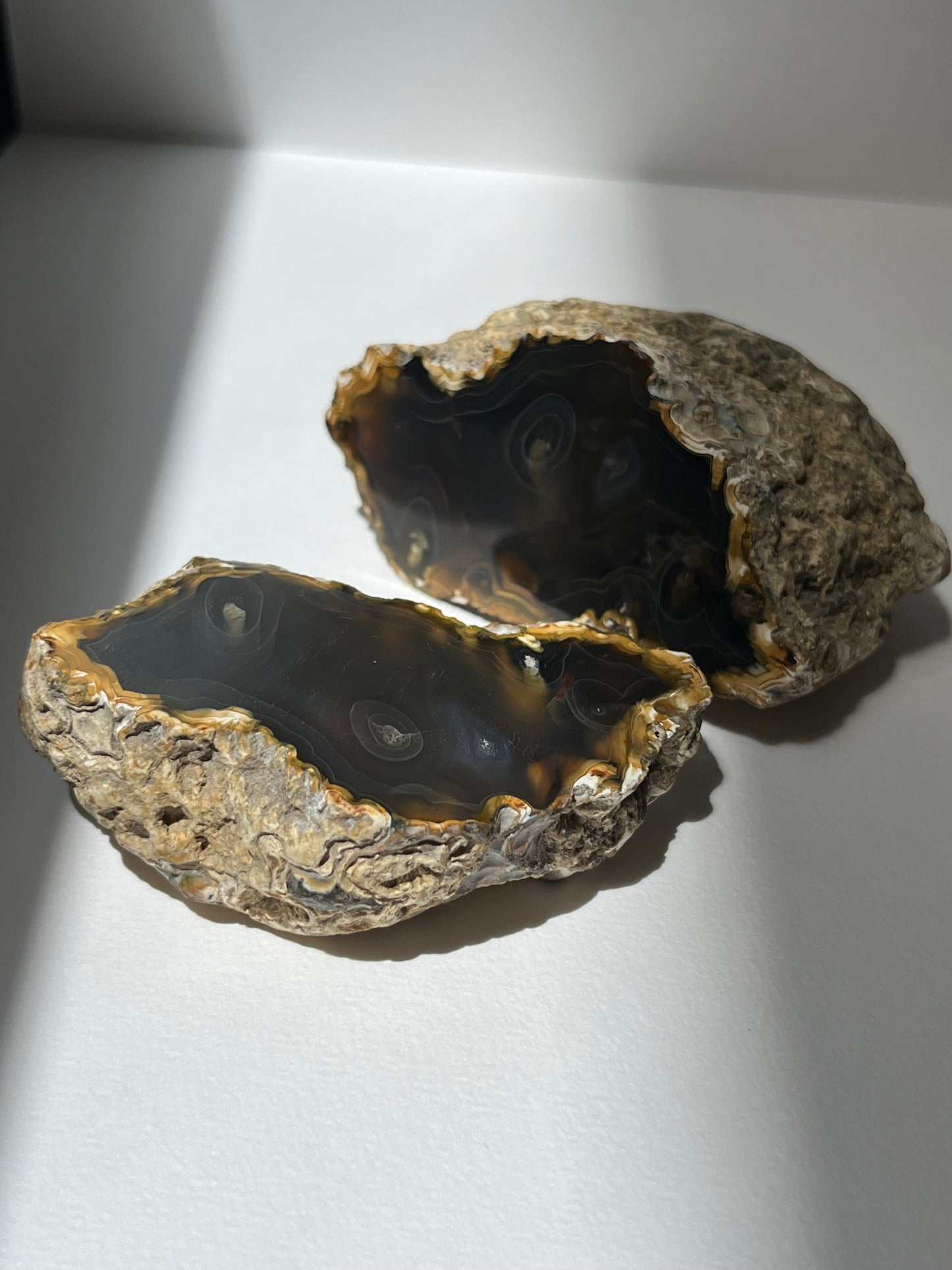 ‘Midnight Silk’ West Indonesian River Agate Pair B