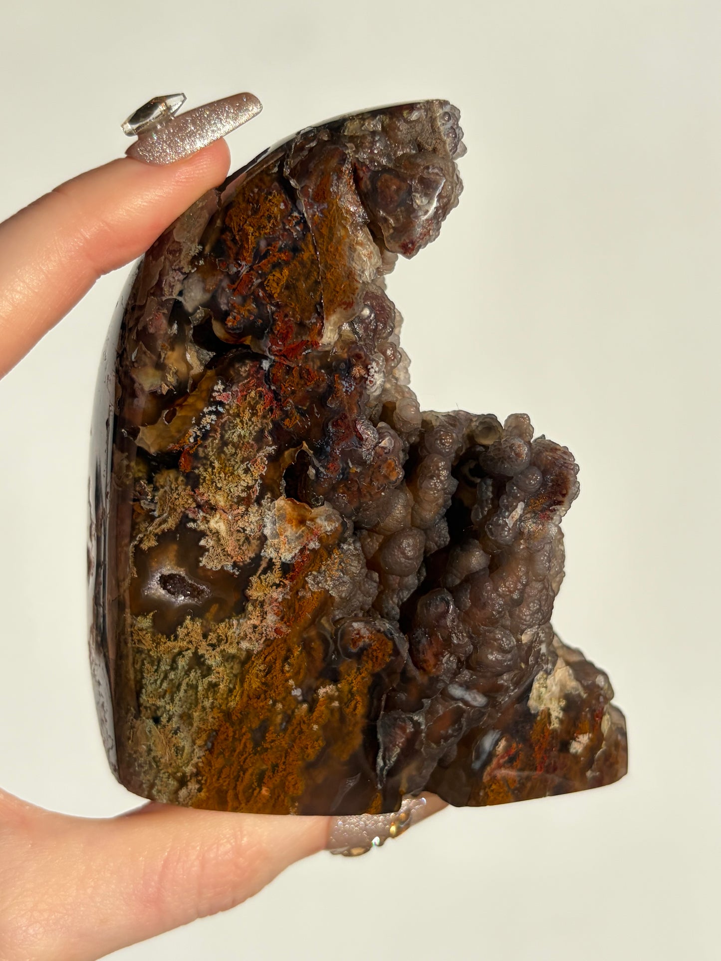“The Botanical Cosmos” Tembaga Moss in Chalcedony Botryoidal Freeform B